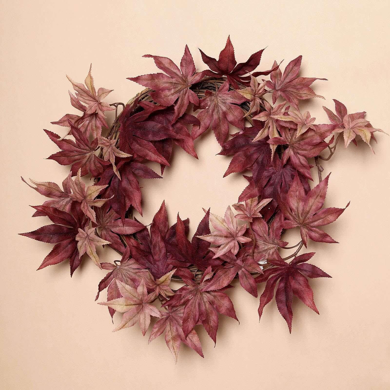 Burgundy Artificial Silk Maple Leaf Hanging Fall Garland Vine 6ft - Image 10