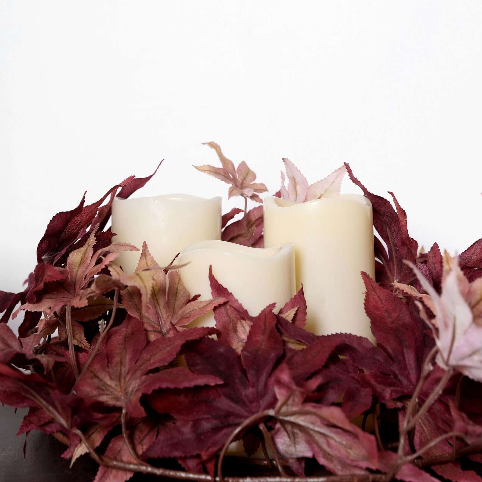 Burgundy Artificial Silk Maple Leaf Hanging Fall Garland Vine 6ft - Image 11