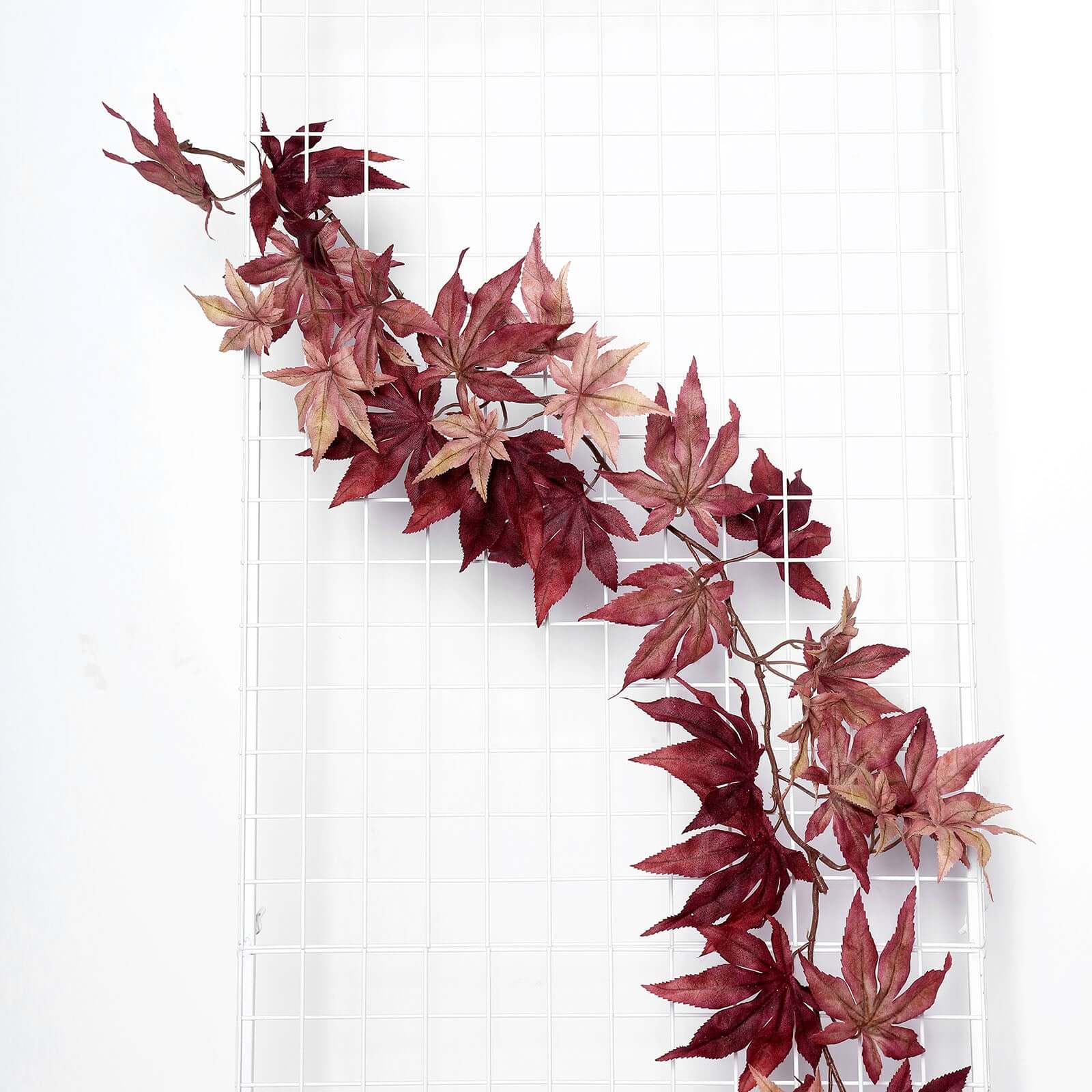 Burgundy Artificial Silk Maple Leaf Hanging Fall Garland Vine 6ft - Image 12