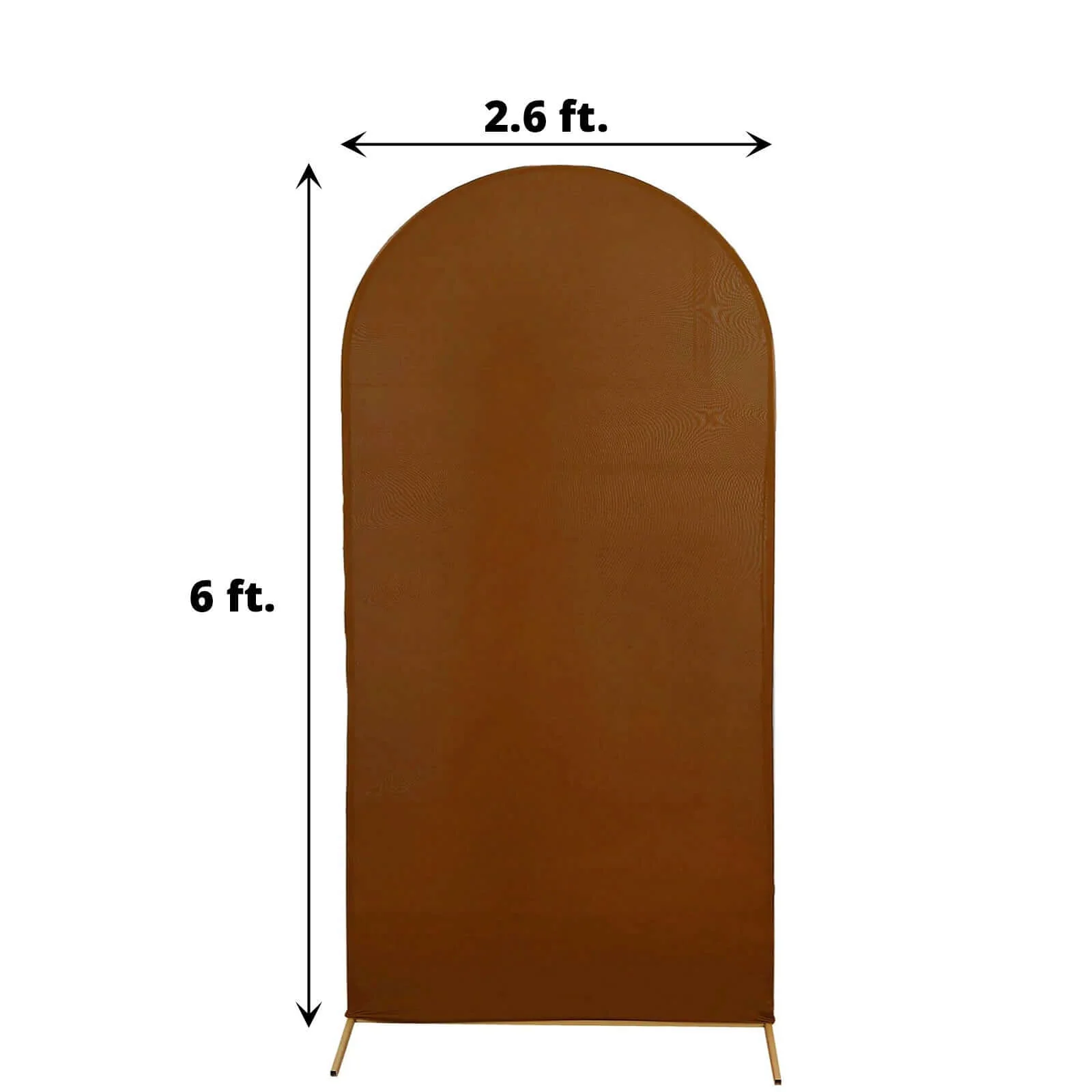Cinnamon Brown Spandex Fitted Wedding Arch Cover For Round Top Chiara Backdrop Stand 6ft - Image 3