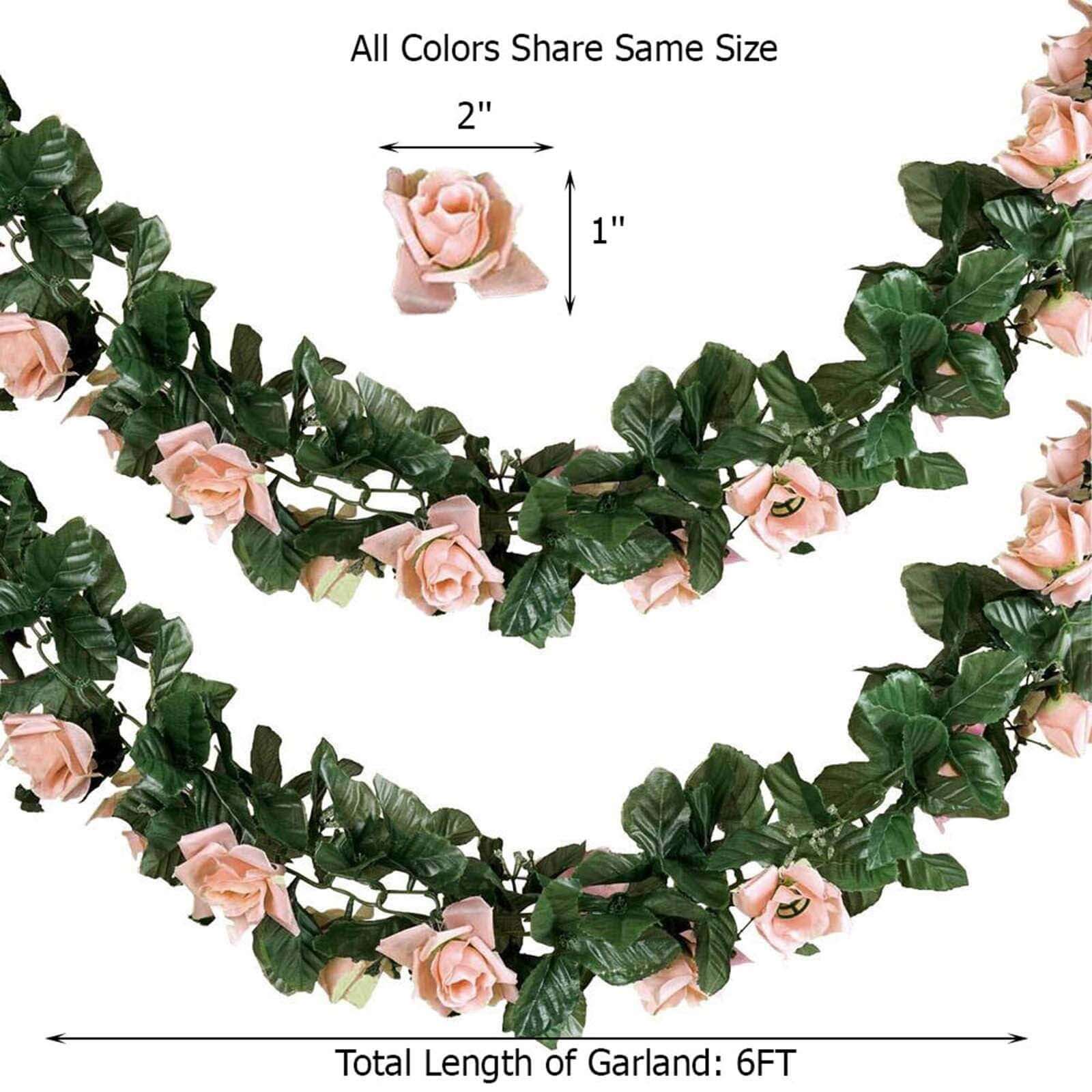 Lavender Lilac Artificial Silk Rose Garland UV Protected Flower Chain 6ft - Image 3