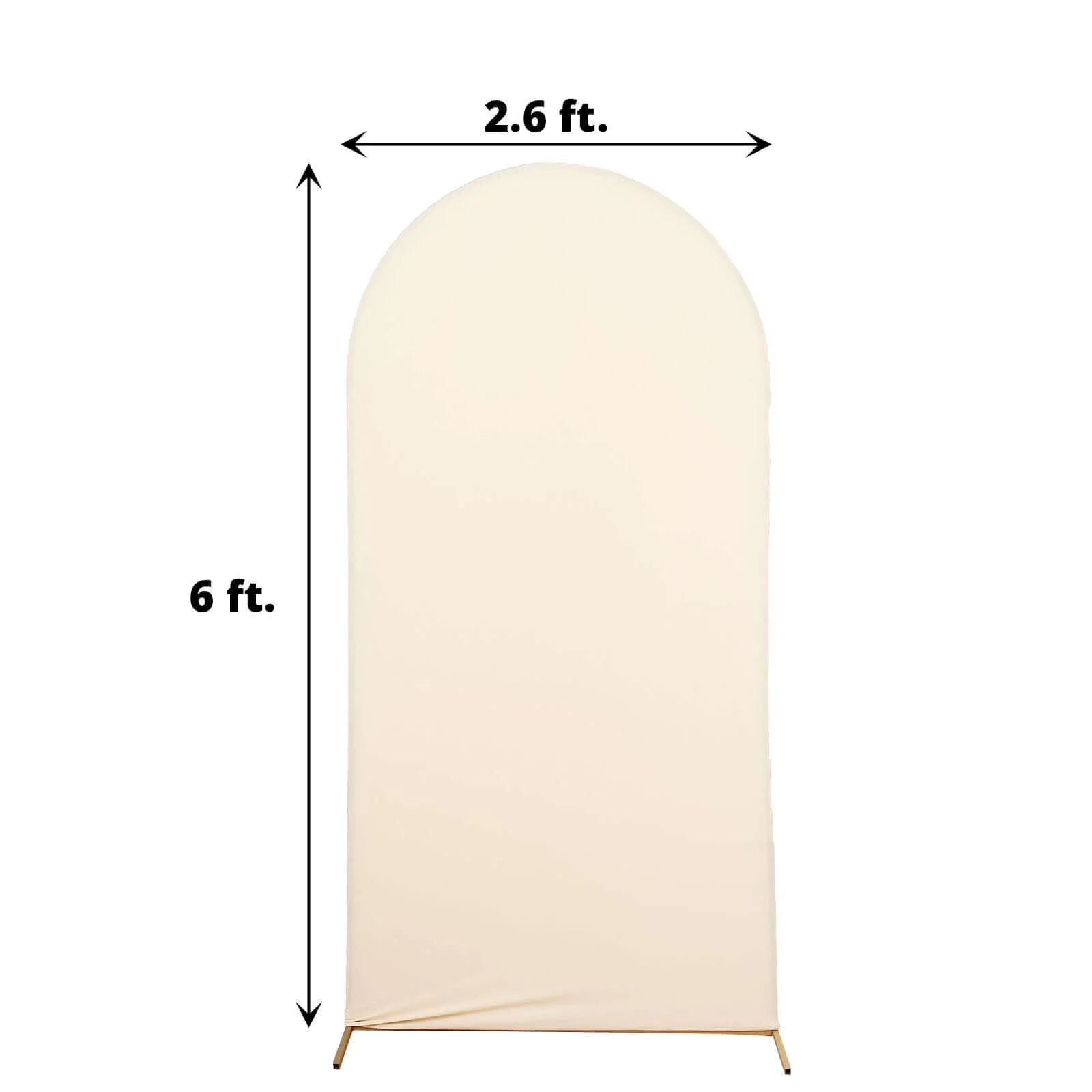 Matte Beige Spandex Fitted Wedding Arch Cover For Round Top Chiara Backdrop Stand 6ft - Image 3