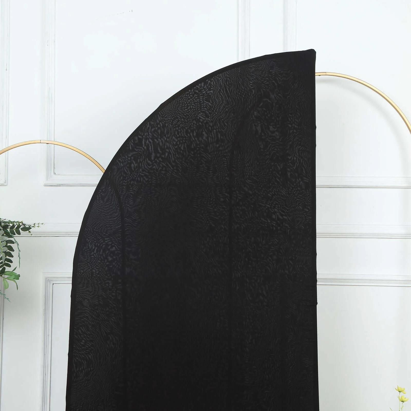 Matte Black Fitted Spandex Half Moon Wedding Arch Cover, Custom Fit Chiara Backdrop Stand Cover 6ft - Image 6