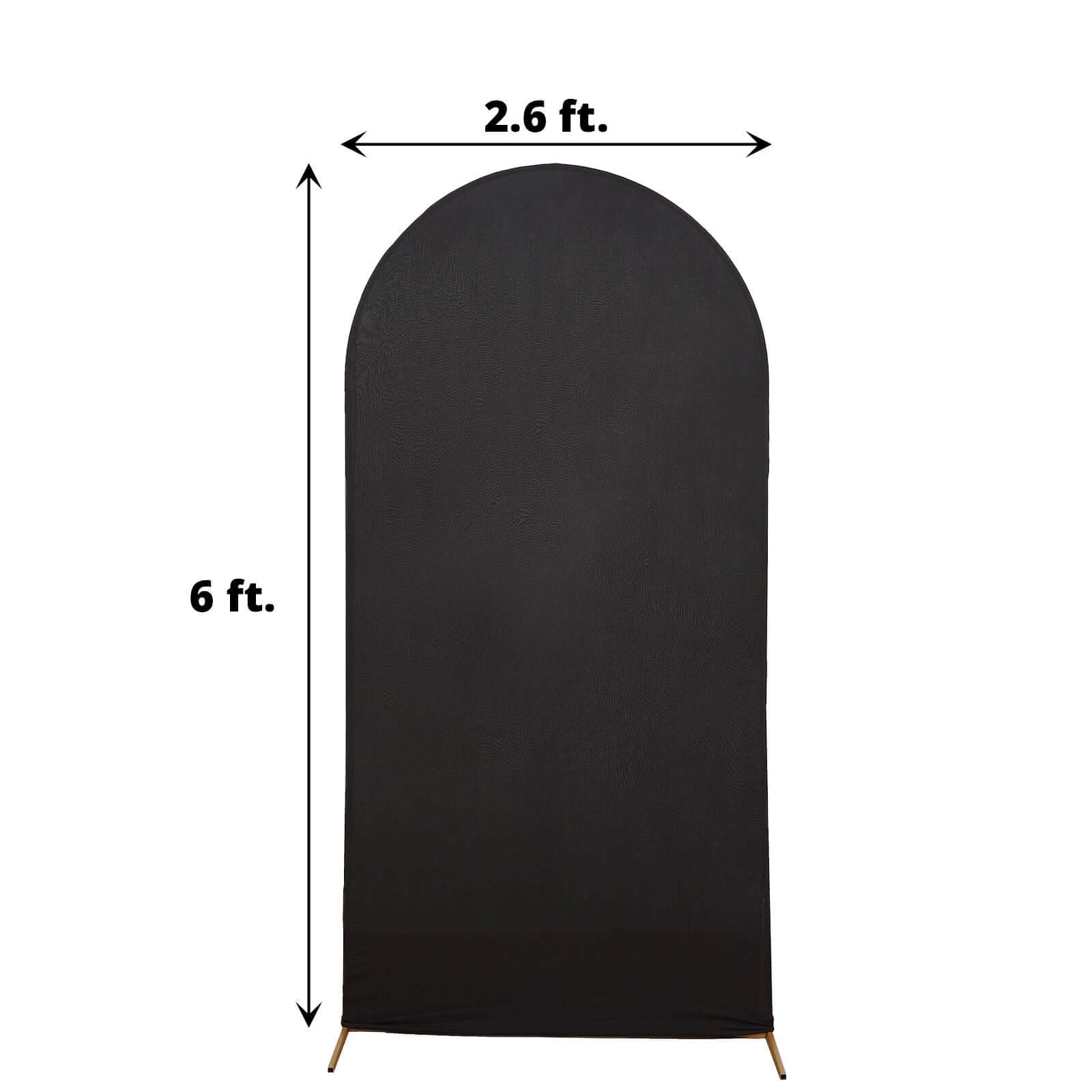 Matte Black Spandex Fitted Wedding Arch Cover For Round Top Chiara Backdrop Stand 6ft - Image 3