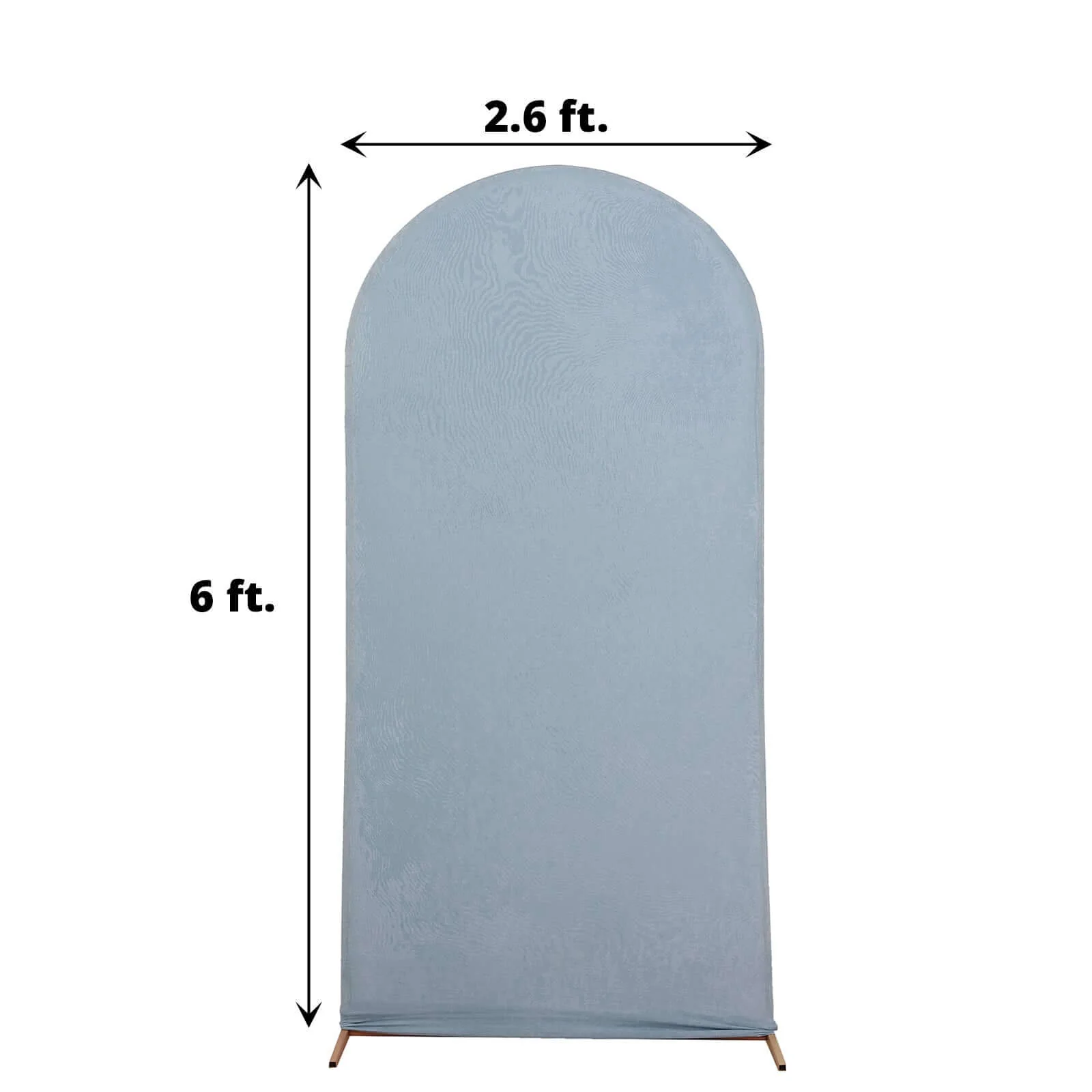 Matte Dusty Blue Spandex Fitted Wedding Arch Cover For Round Top Chiara Backdrop Stand 6ft - Image 3