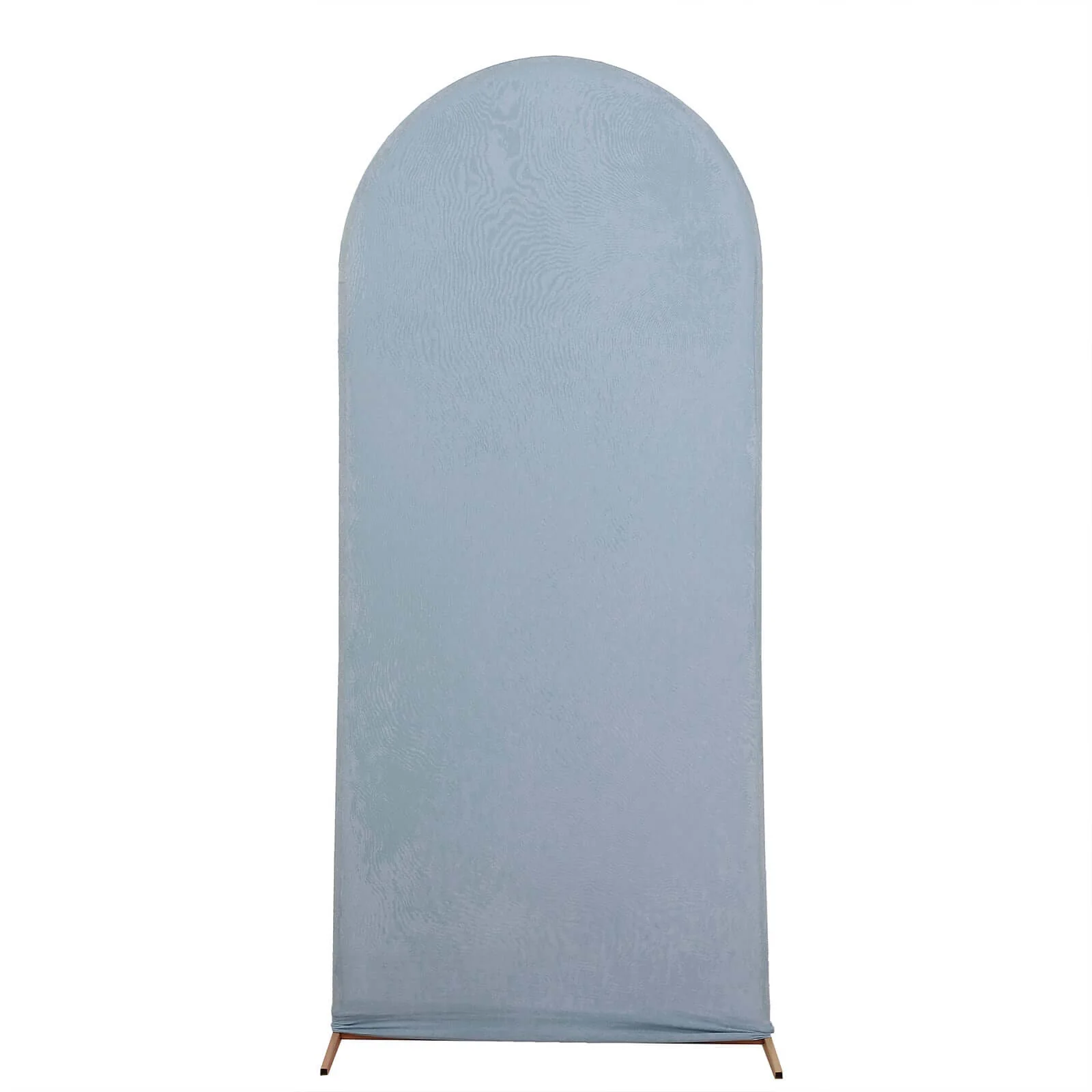 Matte Dusty Blue Spandex Fitted Wedding Arch Cover For Round Top Chiara Backdrop Stand 6ft - Image 6