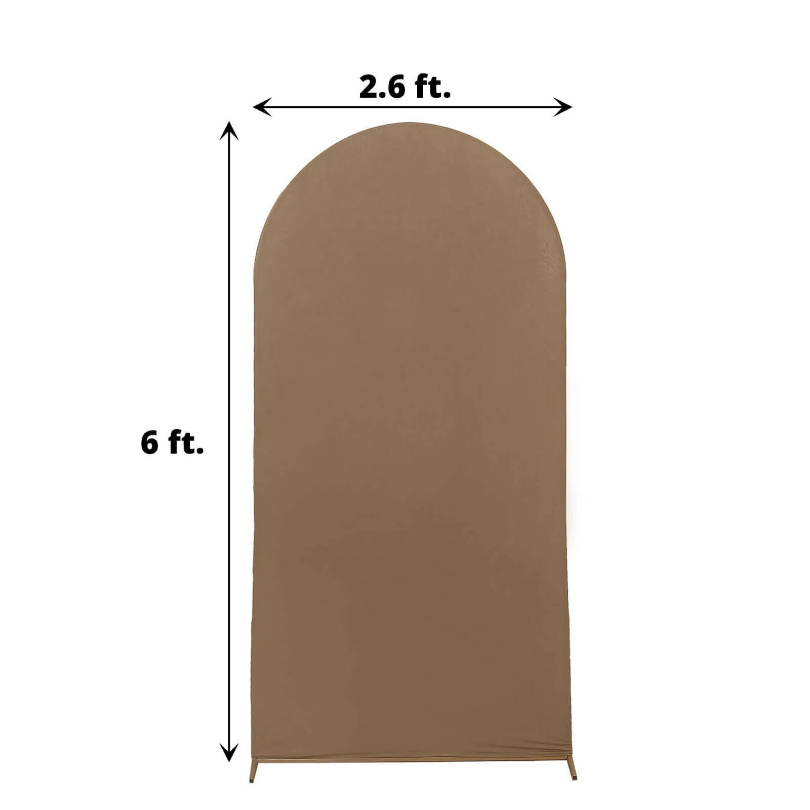 Matte Taupe Spandex Fitted Wedding Arch Cover For Round Top Chiara Backdrop Stand 6ft - Image 3
