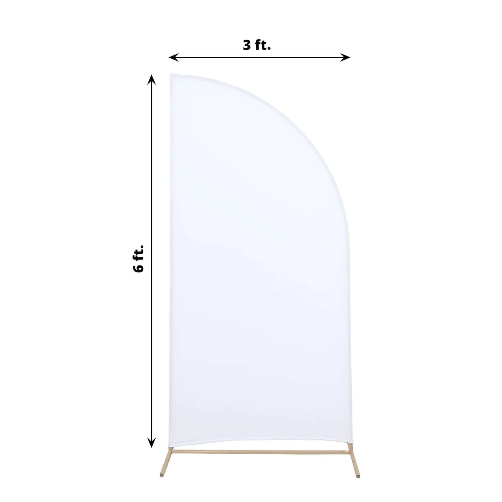 Matte White Fitted Spandex Half Moon Wedding Arch Cover, Custom Fit Chiara Backdrop Stand Cover 6ft - Image 3