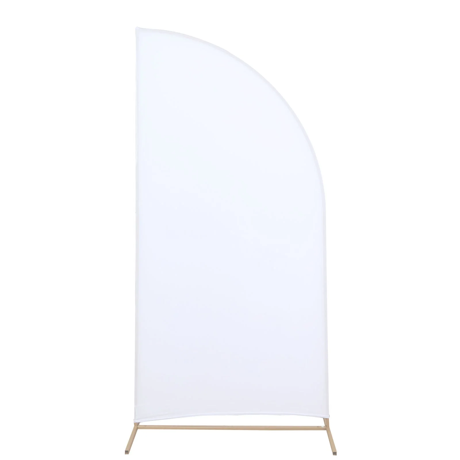 Matte White Fitted Spandex Half Moon Wedding Arch Cover, Custom Fit Chiara Backdrop Stand Cover 6ft - Image 7