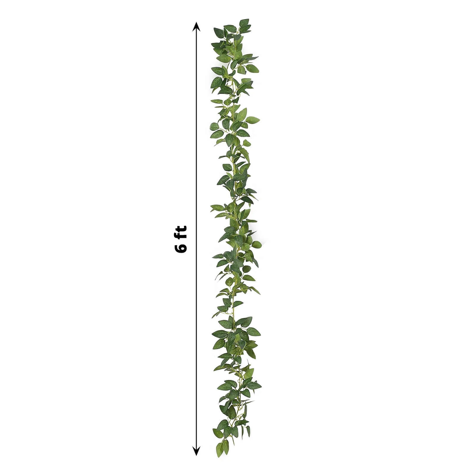 Real Touch Green Artificial Silk Rose Leaf Table Garland, Flexible Hanging Greenery Vine 6ft - Image 3