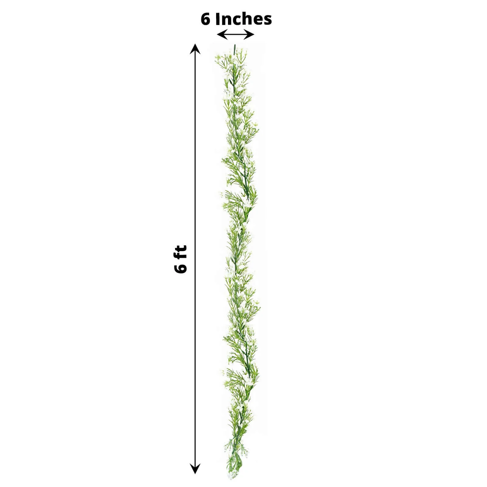 White Artificial Silk Gypsophila Table Flower Garland, Faux Baby Breath Hanging Flower Vines 6ft - Image 3