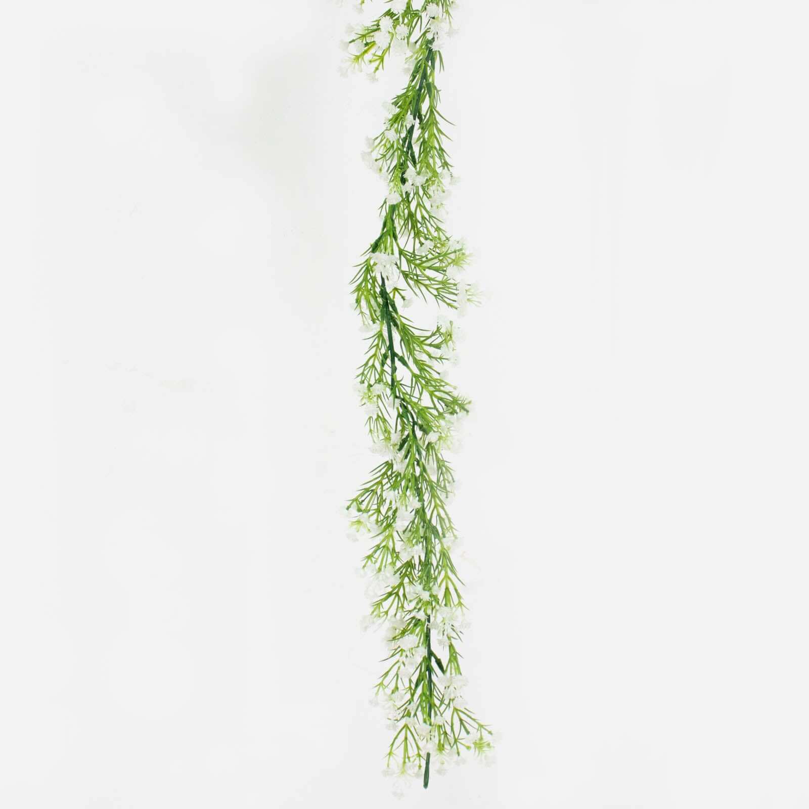 White Artificial Silk Gypsophila Table Flower Garland, Faux Baby Breath Hanging Flower Vines 6ft - Image 7
