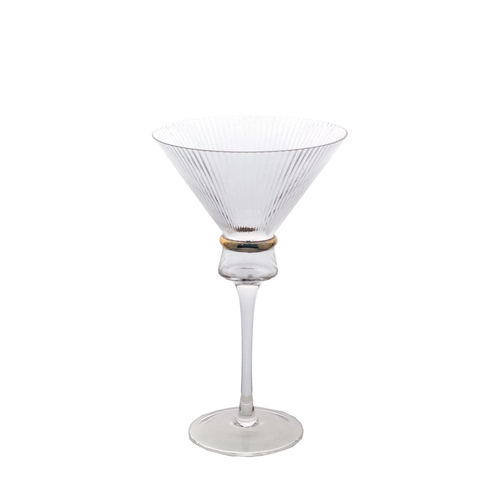 6-Pack Martini Glasses – 10oz Real Glass, Clear Ribbed Design with Gold Ring Accent, Elegant Cocktail Glasses for Martinis & Cosmopolitans – 8" Tall - Image 6