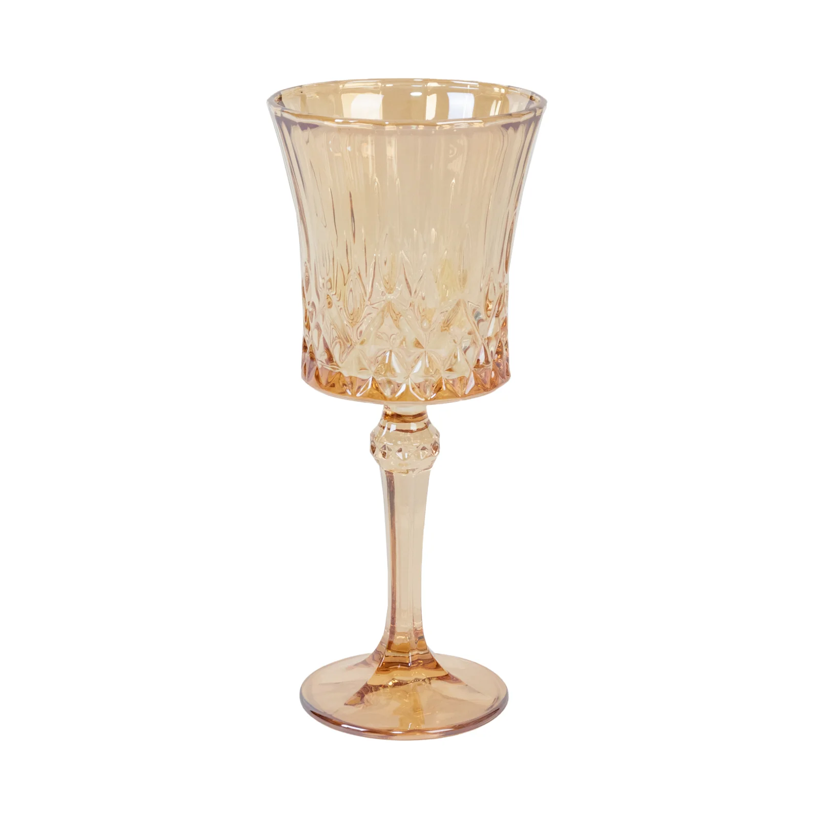 6 Pack Crystal Cut Glass Goblets 9oz Amber Gold – Elegant Vintage Wine, Water & Cocktail Glasses for Table Settings - Image 6