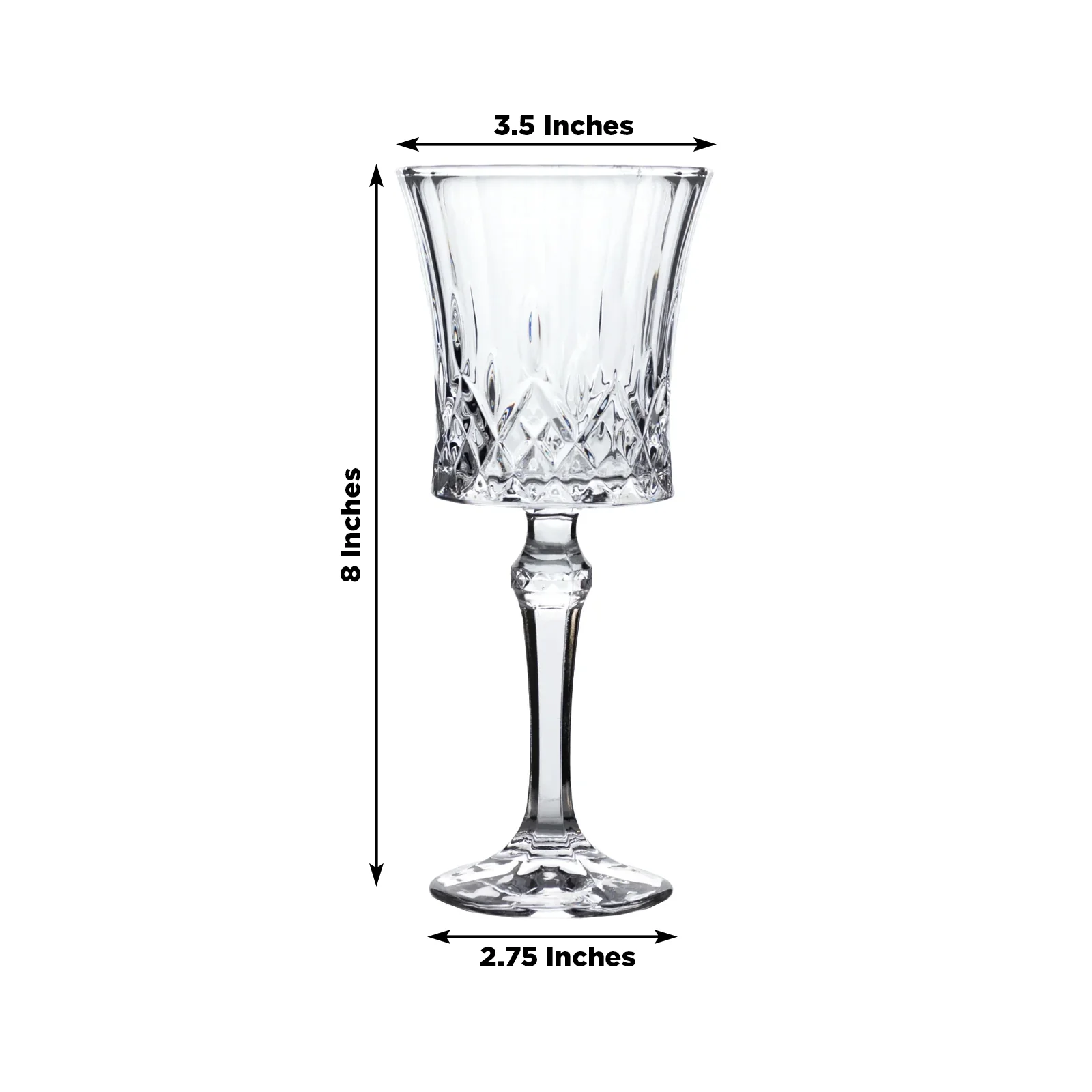 6 Pack Crystal Cut Glass Goblets 9oz Clear – Elegant Vintage Wine, Water & Cocktail Glasses for Table Settings - Image 2