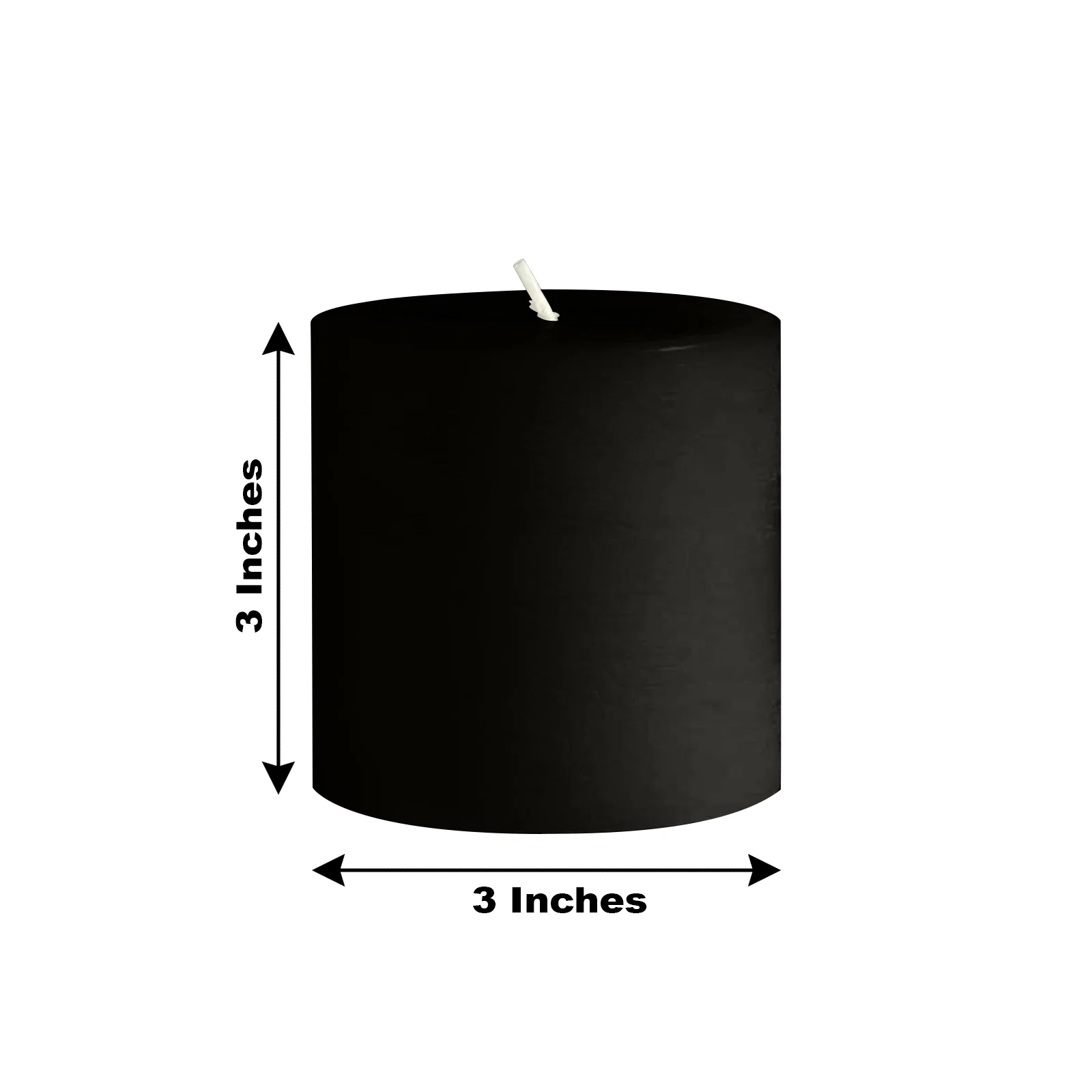 6-Pack Unscented Pillar Candles – Dripless 3"x3" Black Paraffin Wax with Smokeless Cotton Wicks, Clean & Long-Lasting 30-Hour Burn - Image 3