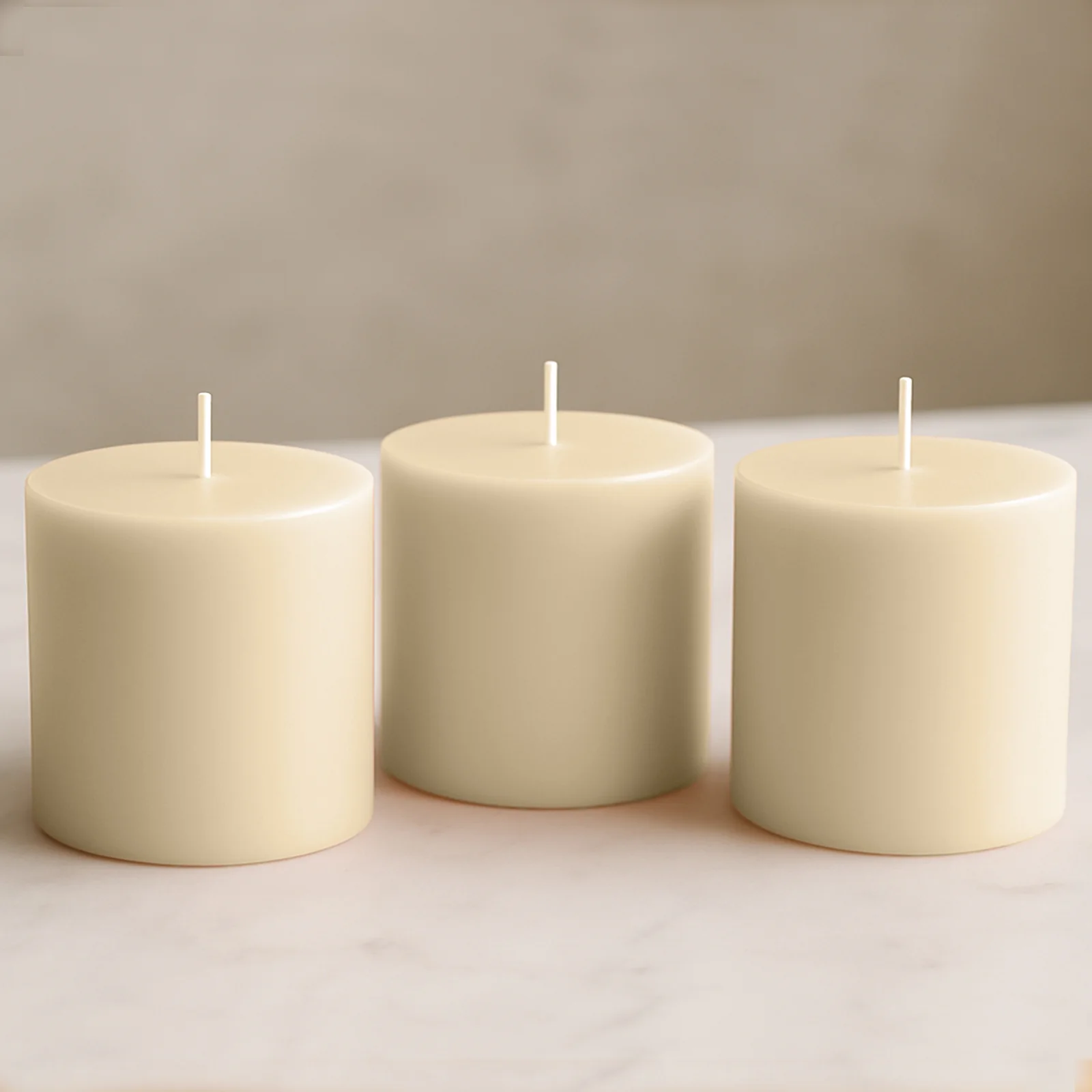 6-Pack Unscented Pillar Candles – Dripless 3"x3" Ivory Paraffin Wax with Smokeless Cotton Wicks, Clean & Long-Lasting 30-Hour Burn - Image 8