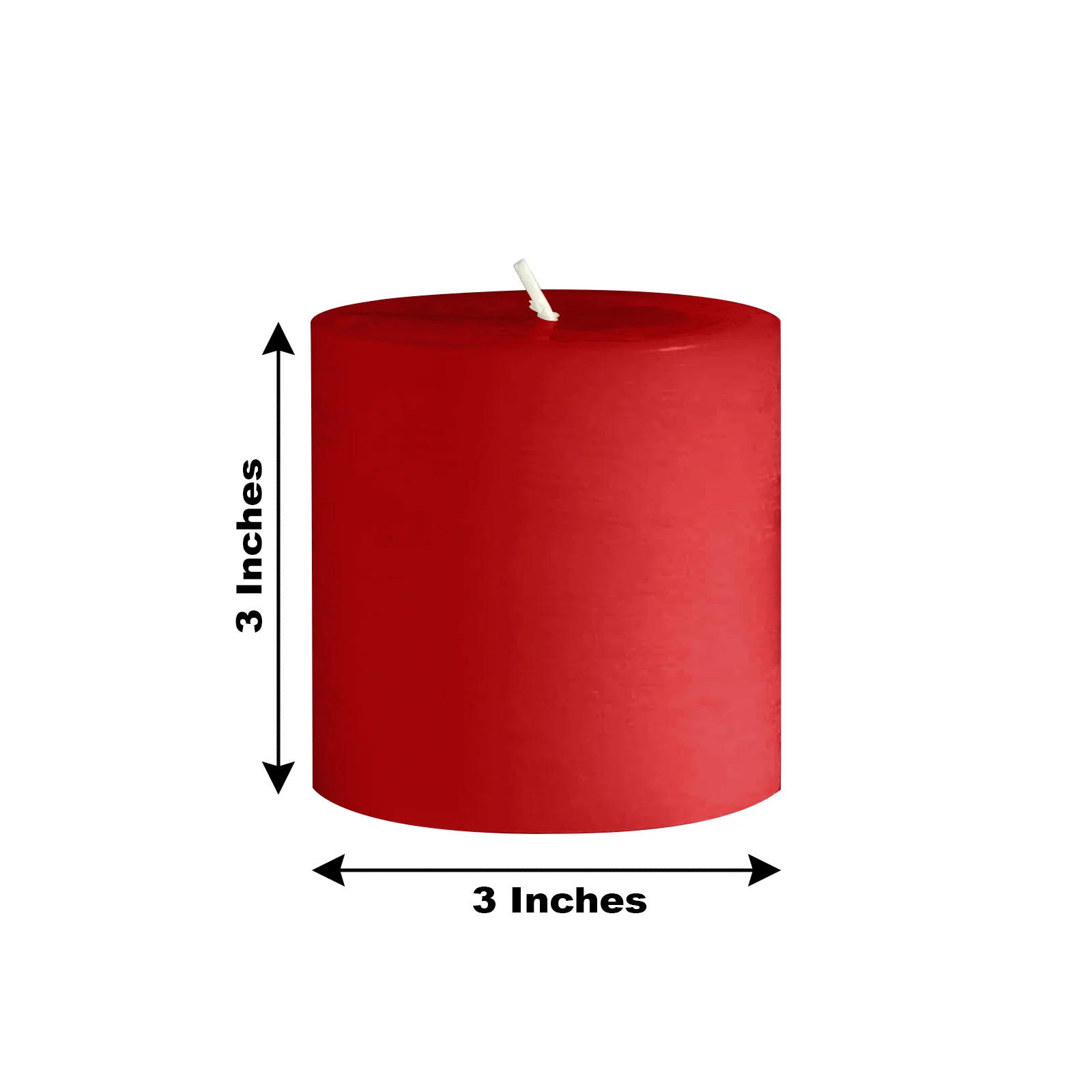 6-Pack Unscented Pillar Candles – Dripless 3"x3" Red Paraffin Wax with Smokeless Cotton Wicks, Clean & Long-Lasting 30-Hour Burn - Image 3