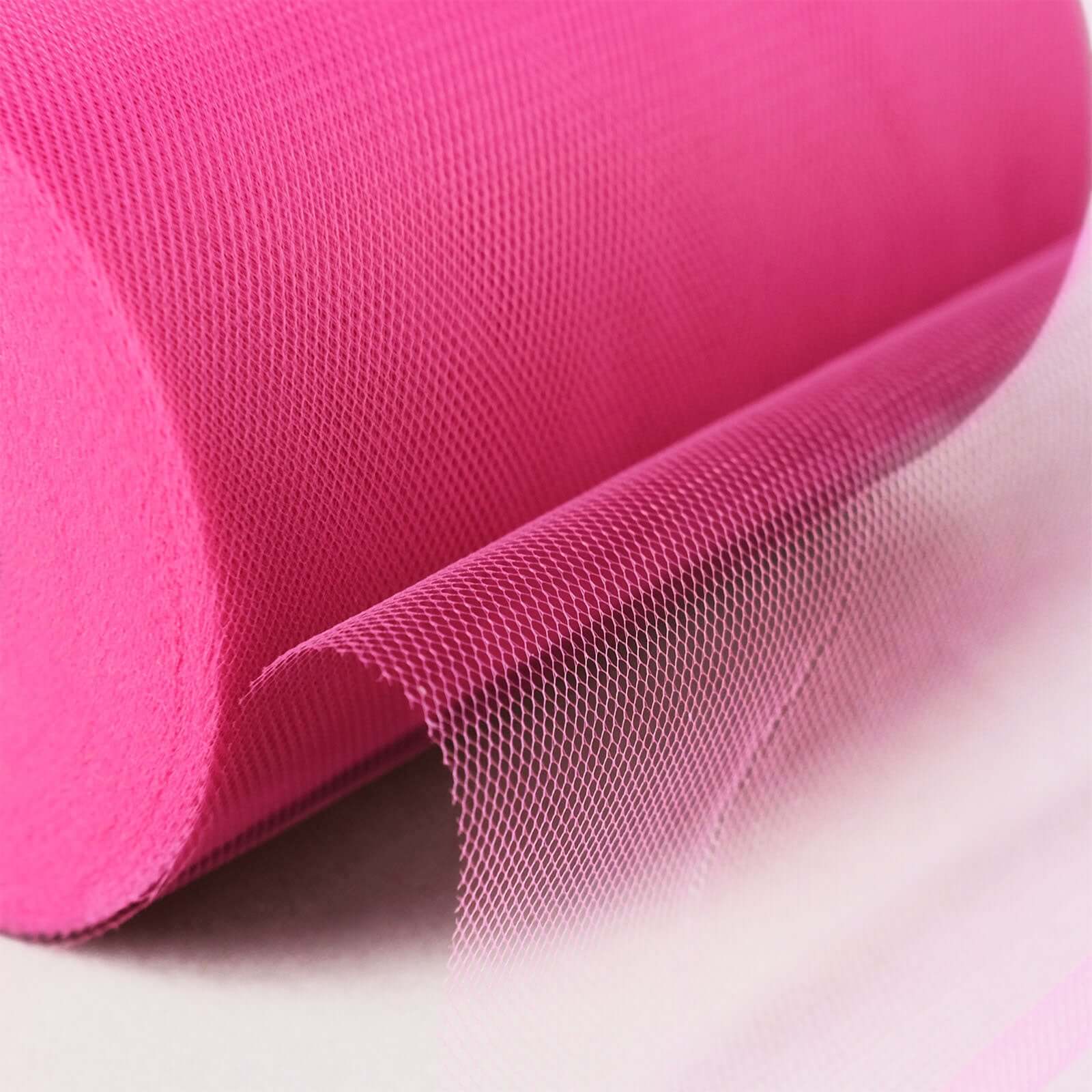 Fuchsia Tulle Fabric Bolt, Sheer Fabric Spool Roll For Crafts 6"x100 Yards - Image 2