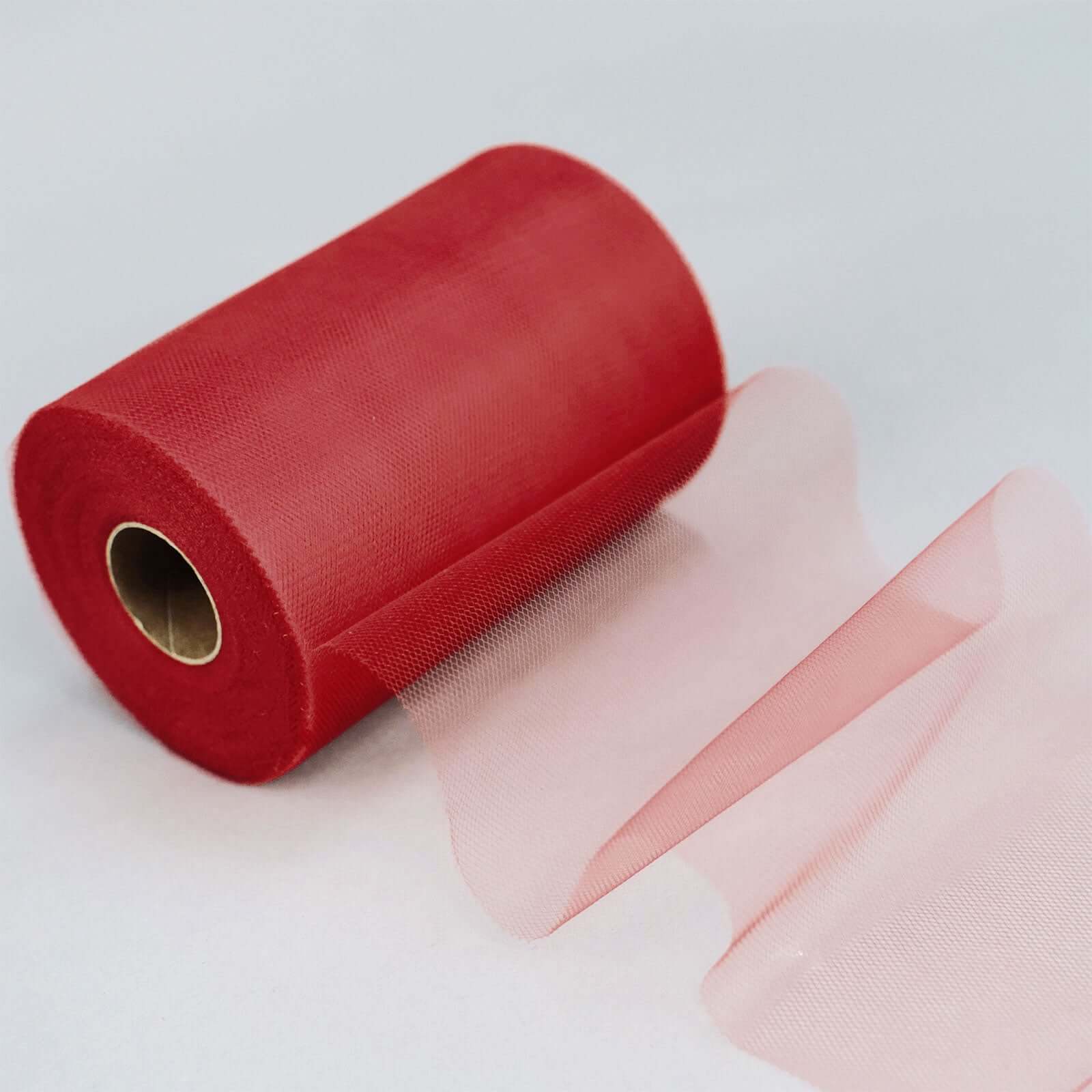Red Tulle Fabric Bolt, Sheer Fabric Spool Roll For Crafts 6"x100 Yards - Image 7