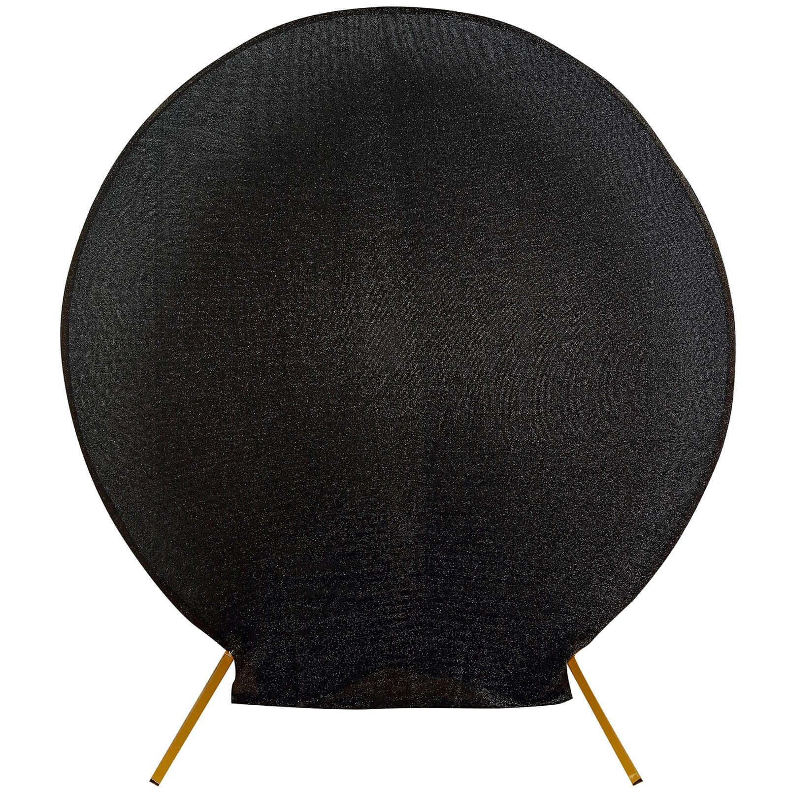 Black Metallic Shimmer Tinsel Spandex Party Photo Backdrop, 2-Sided Round Wedding Arch Cover 7.5ft - Image 6