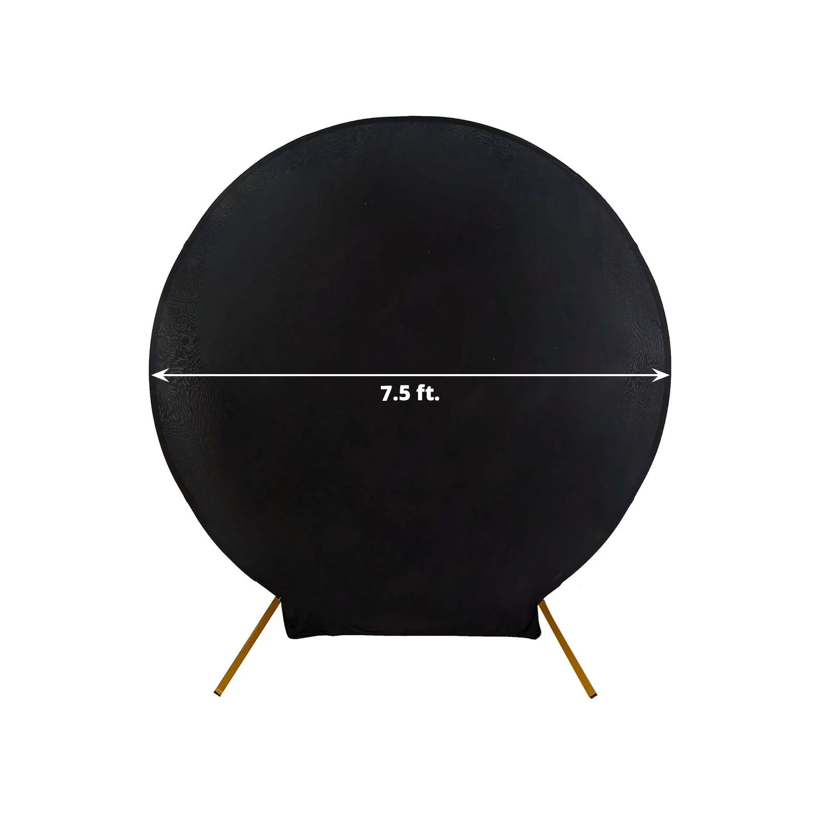 Black Round Spandex Fit Wedding Backdrop Stand Cover 7.5ft - Image 3