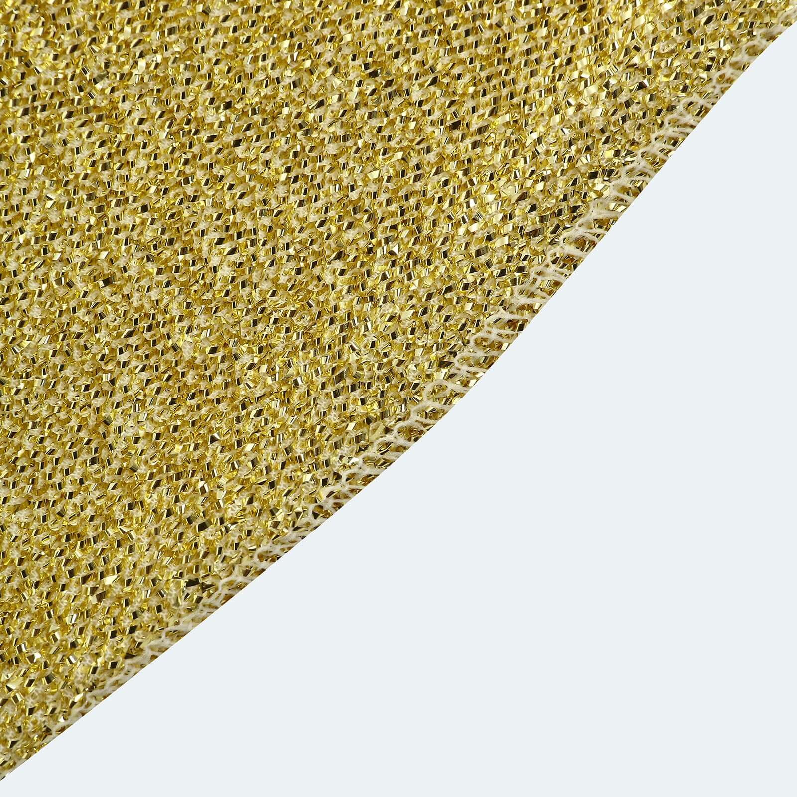 Champagne Metallic Shimmer Tinsel Spandex Party Photo Backdrop, 2-Sided Round Wedding Arch Cover 7.5ft - Image 11