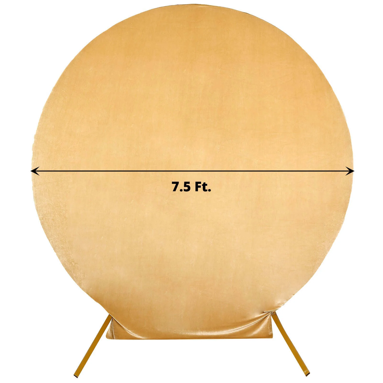 Champagne Soft Velvet Fitted Round Wedding Arch Backdrop Cover 7.5ft - Image 3