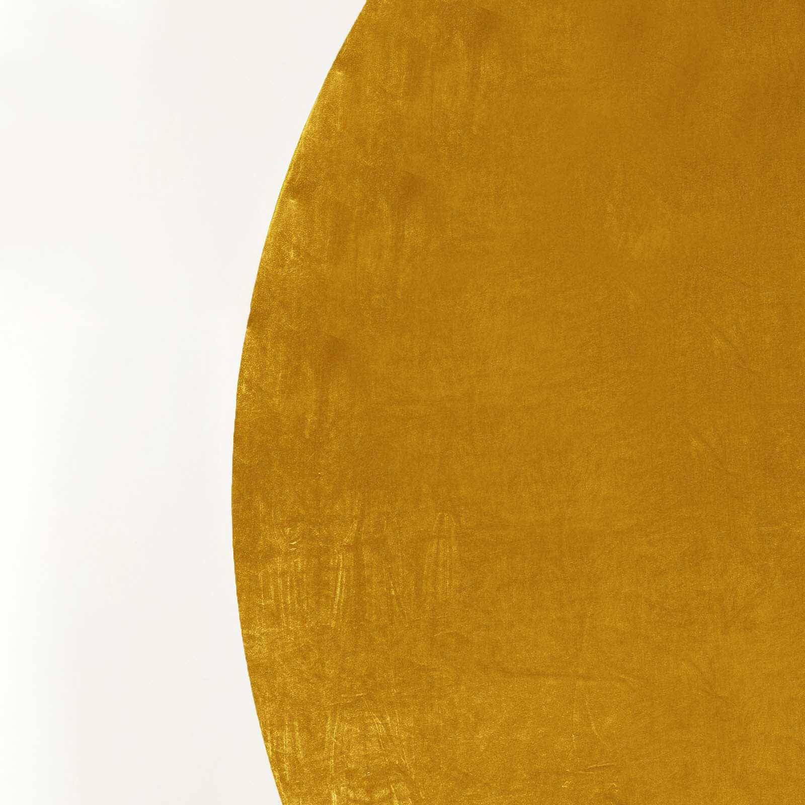 Gold Soft Velvet Fitted Round Wedding Arch Backdrop Cover 7.5ft - Image 9