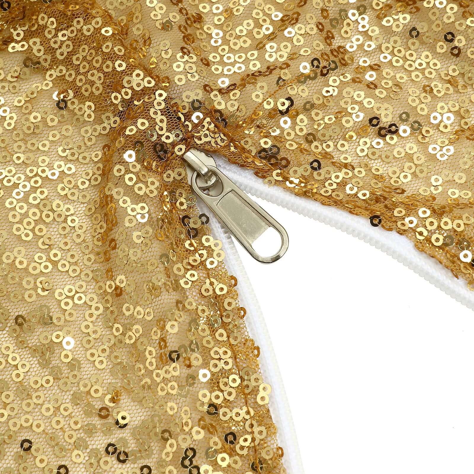 Metallic Gold Sparkle Sequin Photo Backdrop Stand Cover, Shiny Shimmer Round Wedding Arch Cover, 2-Sided Custom Fit 7.5ft - Image 5