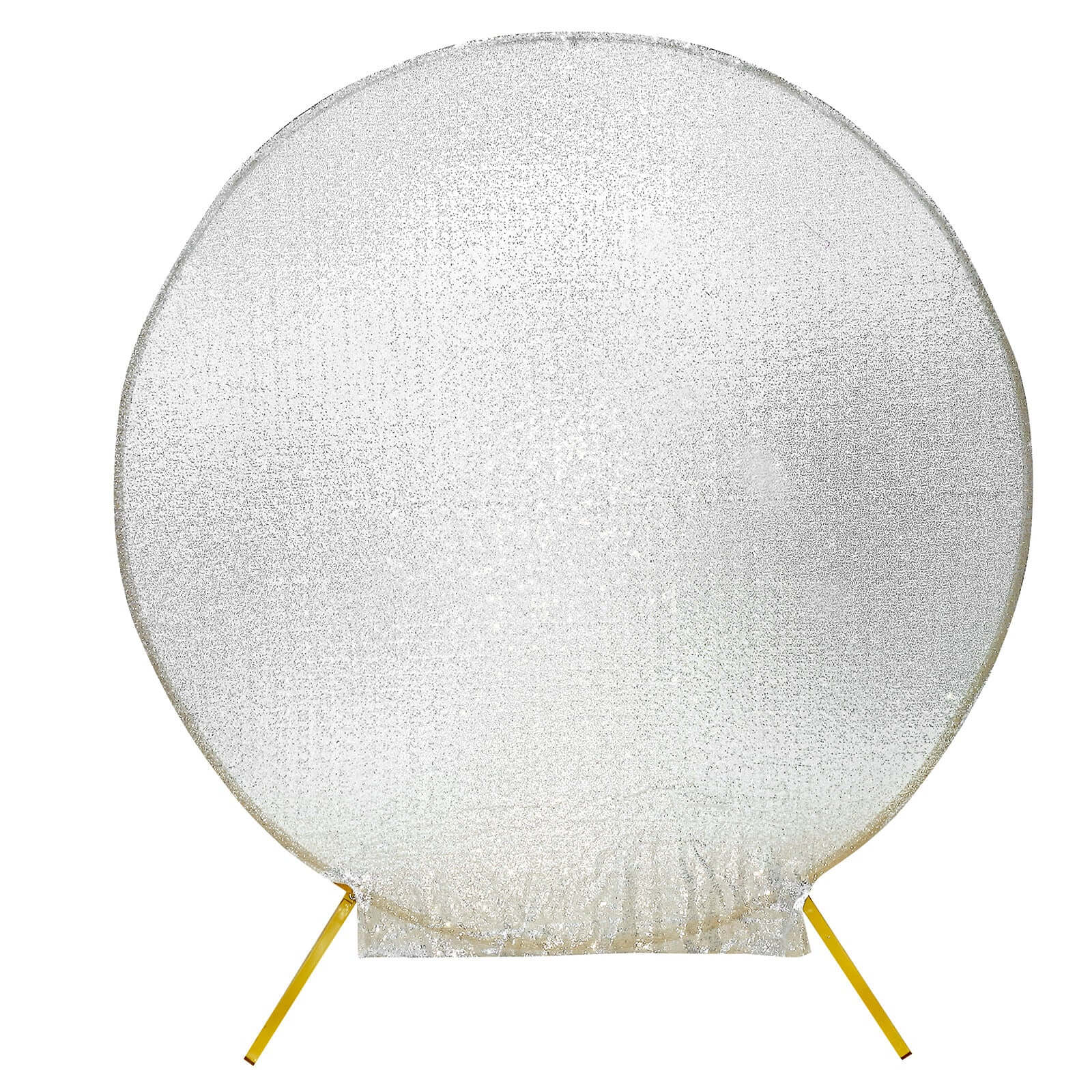 Metallic Silver Sparkle Sequin Photo Backdrop Stand Cover, Shiny Shimmer Round Wedding Arch Cover, 2-Sided Custom Fit 7.5ft - Image 6
