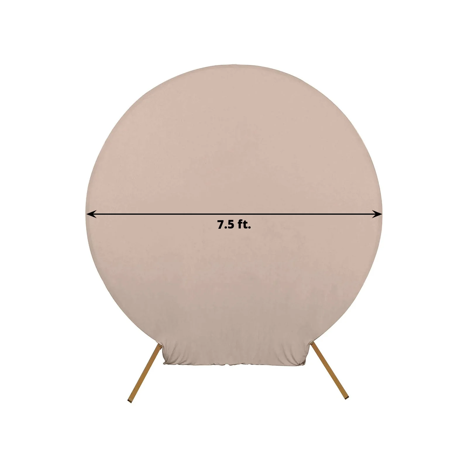 Nude Round Spandex Fit Wedding Backdrop Stand Cover 7.5ft - Image 3