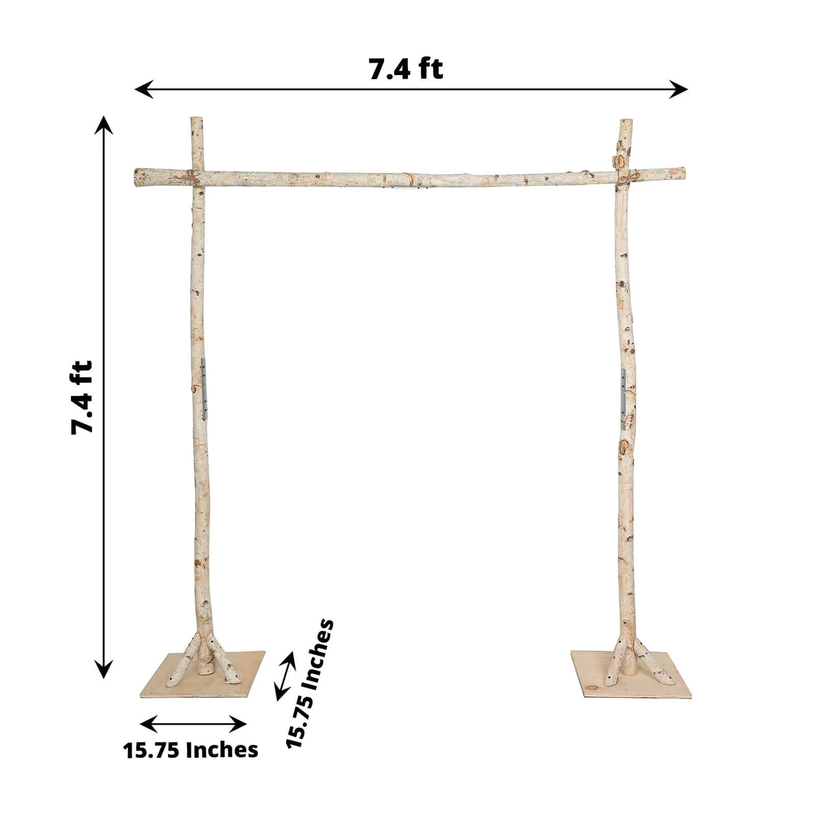 Rustic Natural Birchwood Square Wedding Ceremony Backdrop Stand 7.5ft - Image 3
