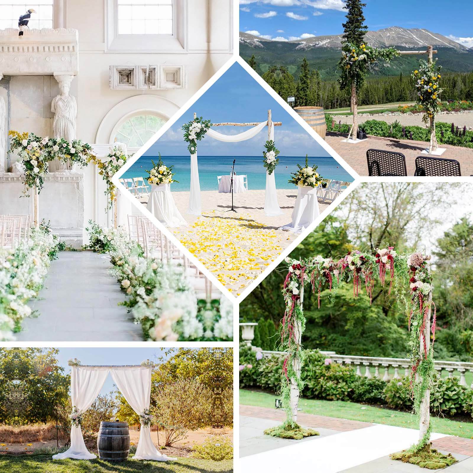 Rustic Natural Birchwood Square Wedding Ceremony Backdrop Stand 7.5ft - Image 5