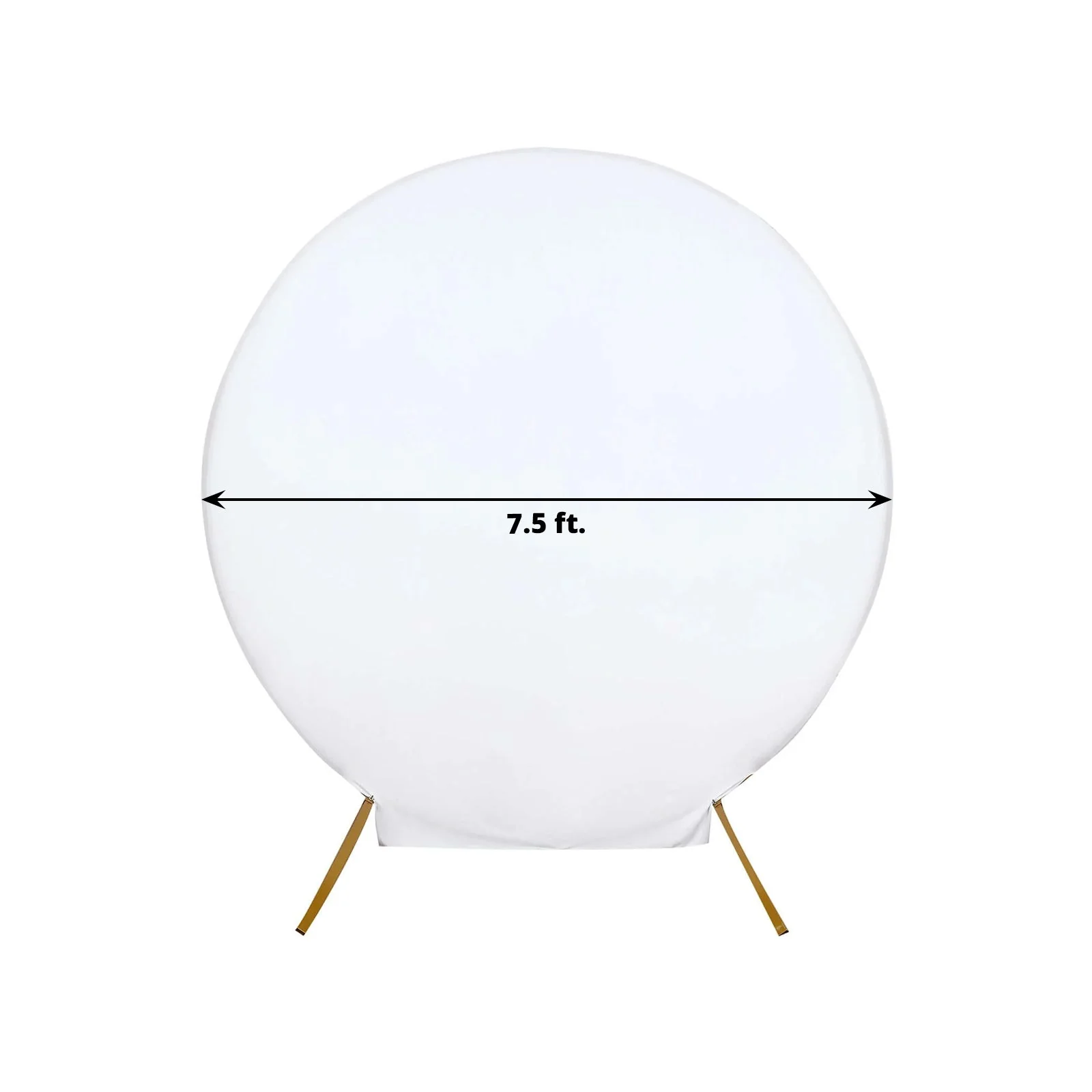 White Round Spandex Fit Wedding Backdrop Stand Cover 7.5ft - Image 3