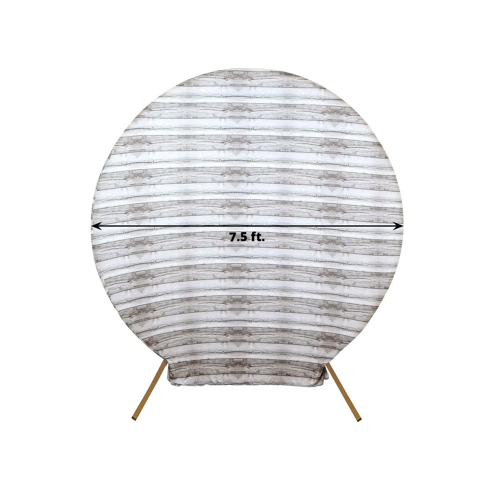 White Rustic Wood Plank Pattern Spandex Fit Backdrop Stand Cover 7.5ft - Image 3