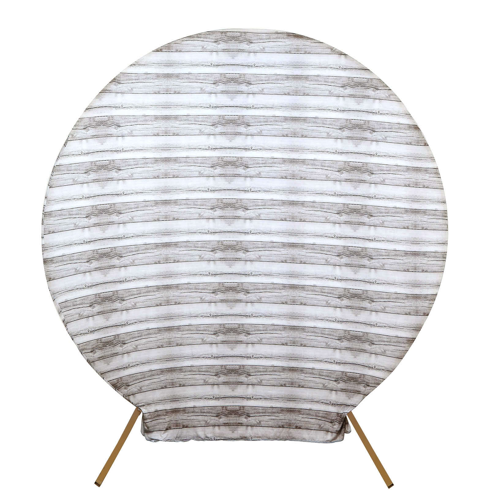 White Rustic Wood Plank Pattern Spandex Fit Backdrop Stand Cover 7.5ft - Image 7