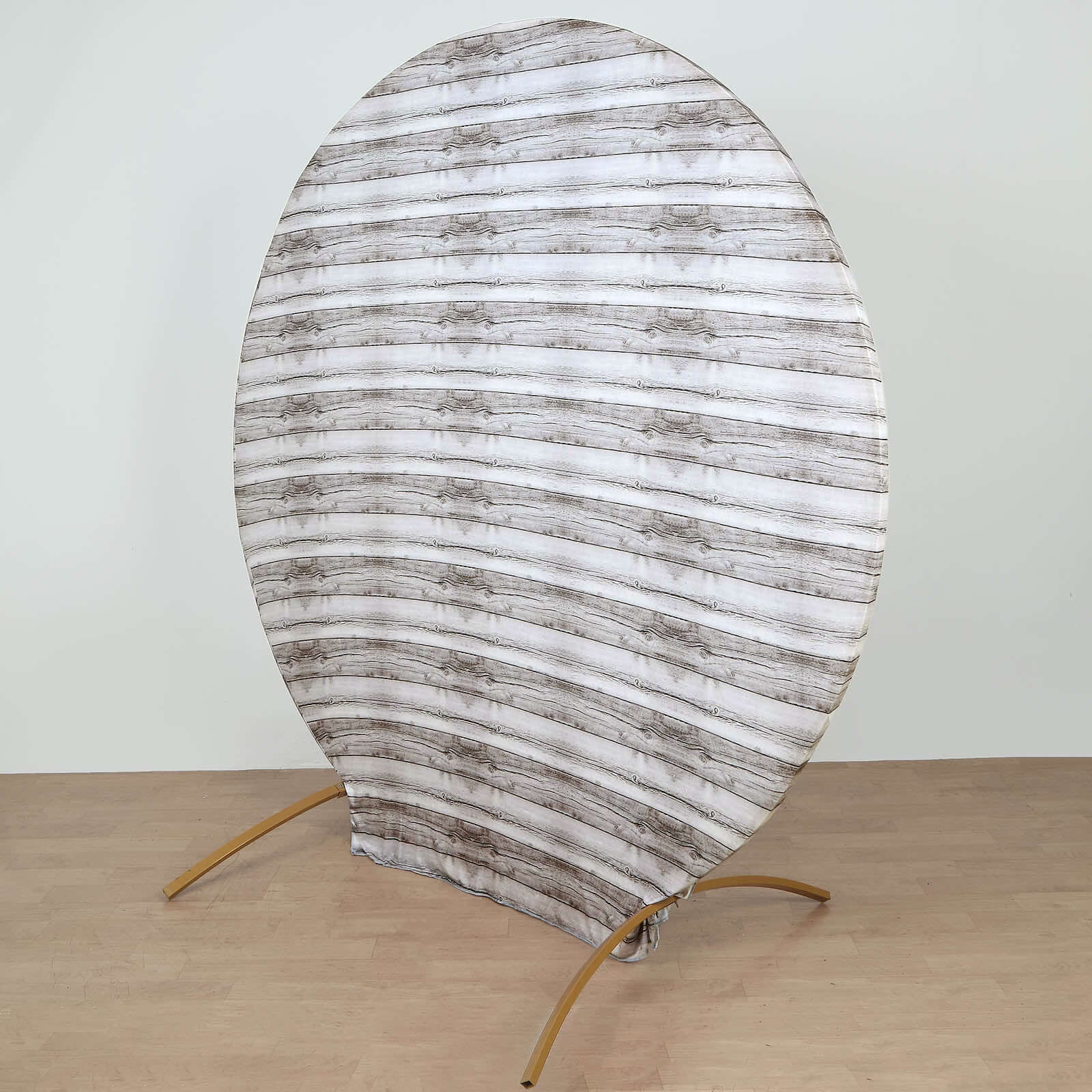 White Rustic Wood Plank Pattern Spandex Fit Backdrop Stand Cover 7.5ft - Image 9