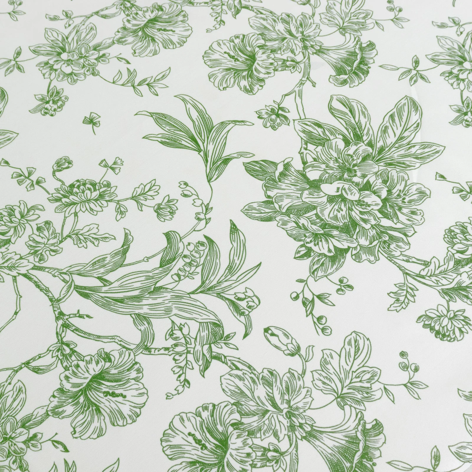 Polyester Square Tablecloth 70"x70" White with Dusty Sage Green French Toile Pattern - Sophisticated Table Cover for Chic Weddings & Events - Image 5