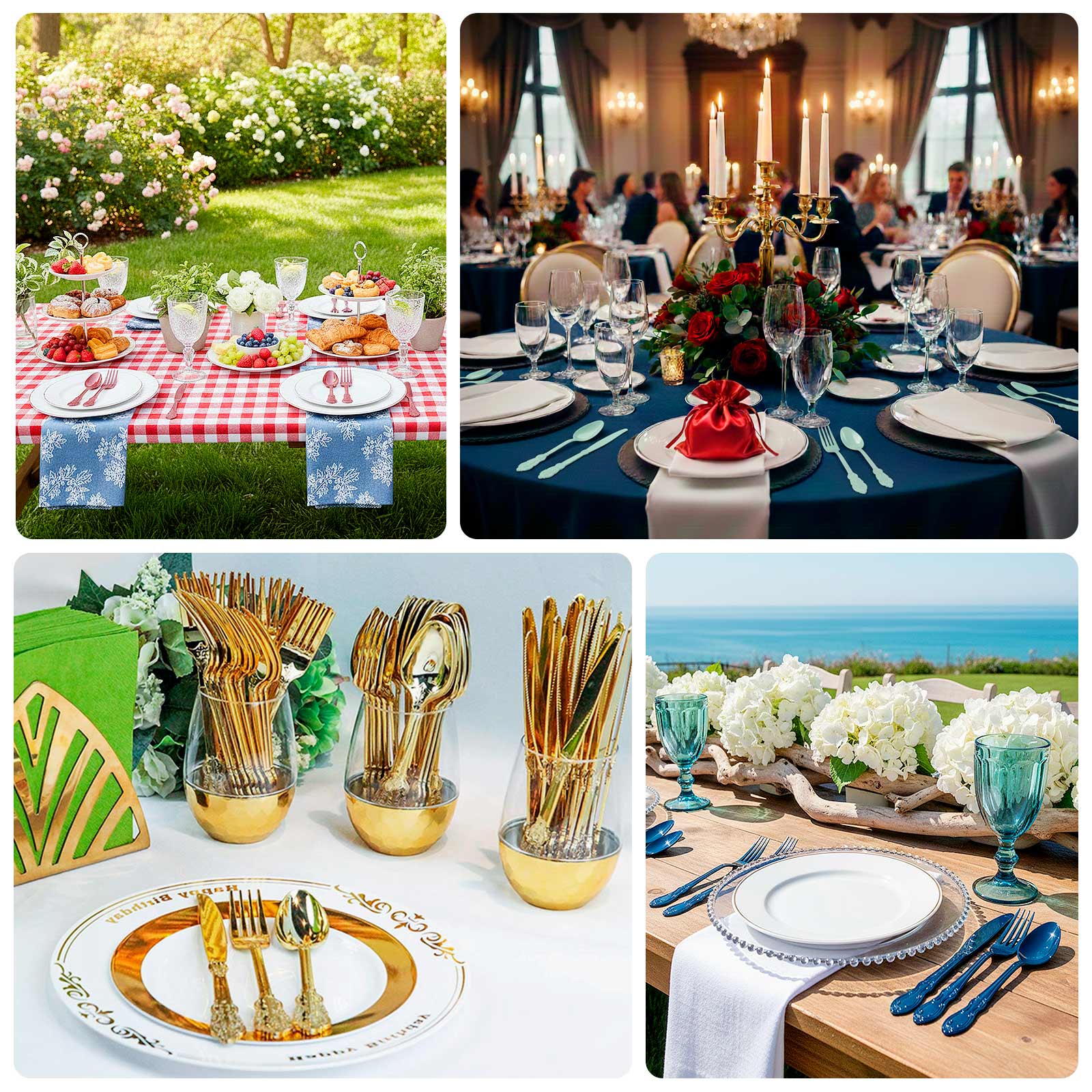 72 Pcs Plastic Silverware Set Ivory in Baroque Style - Heavy Duty Disposable Knife, Fork, and Spoon Set - Image 5