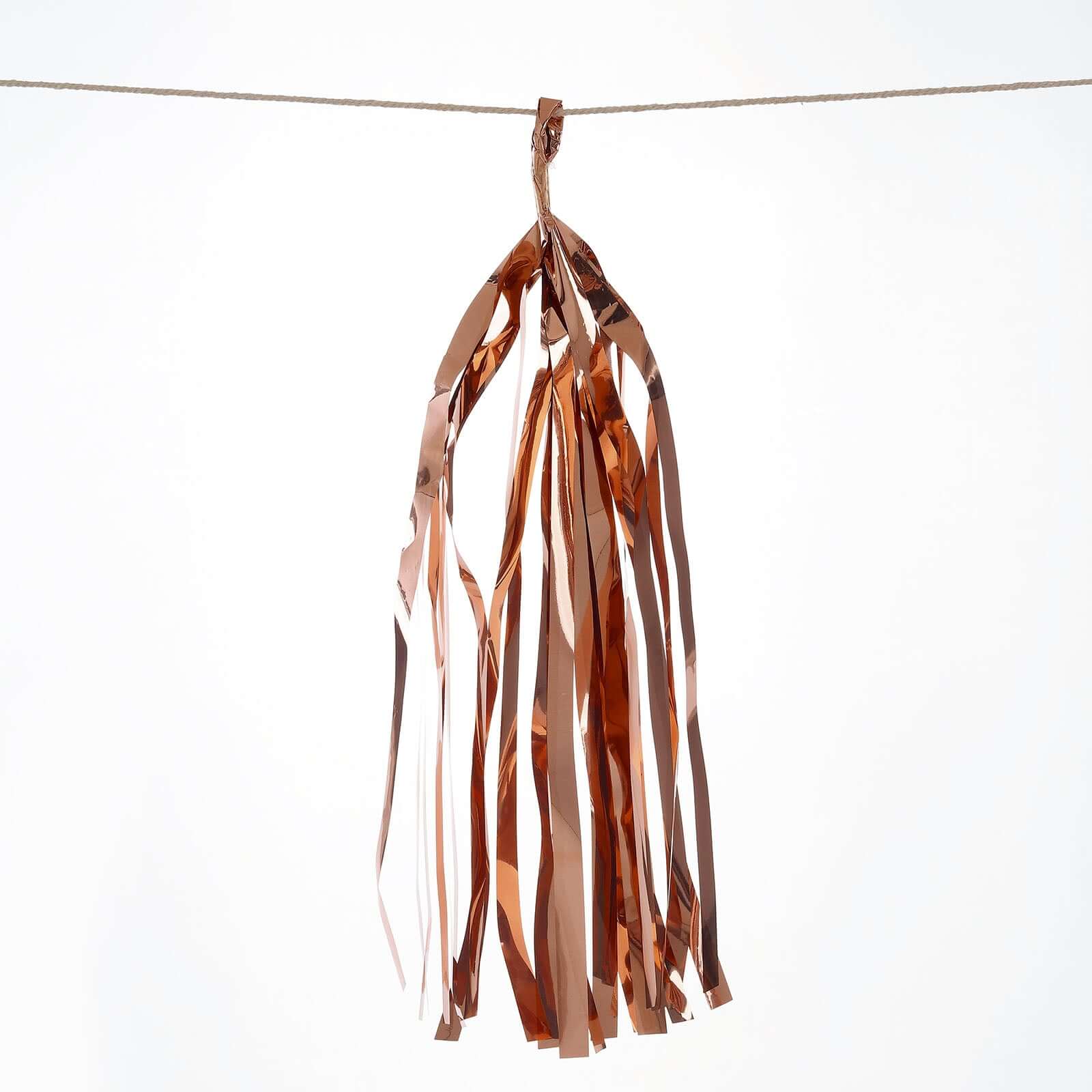 Rose Gold Hanging Foil Tassel Garland, Metallic Tinsel Fringe Banner Party Streamer Backdrop Decorations 7.5ft Long - Image 7