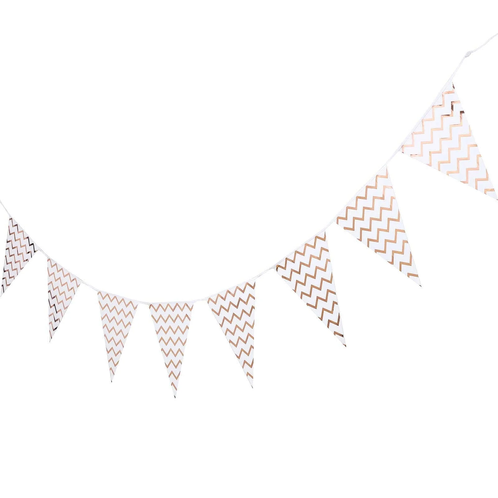 Rose Gold Chevron Print Triangle Pennant Flag Party Banner 7.5ft - Image 8