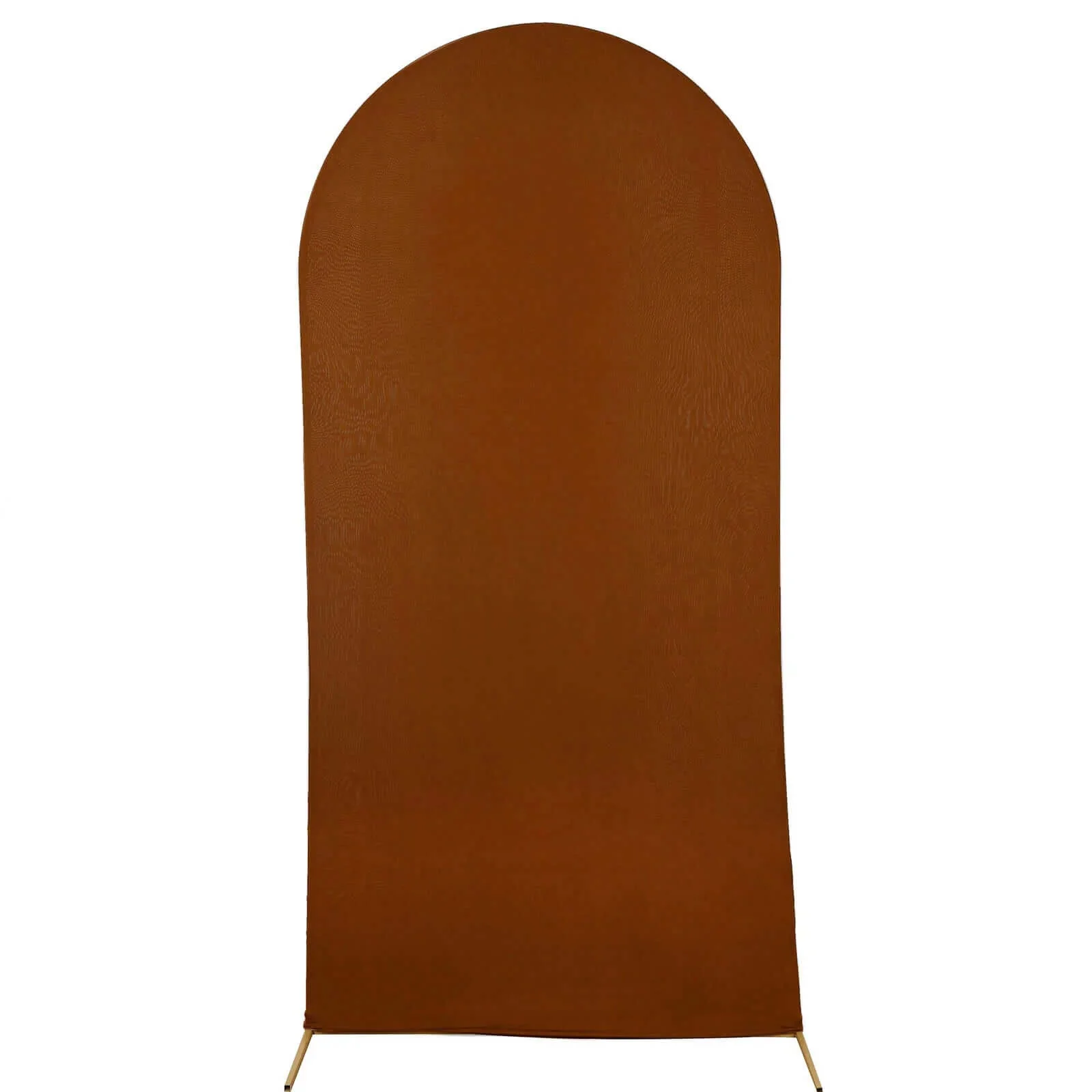 Cinnamon Brown Spandex Fitted Wedding Arch Cover For Round Top Chiara Backdrop Stand 7ft - Image 6