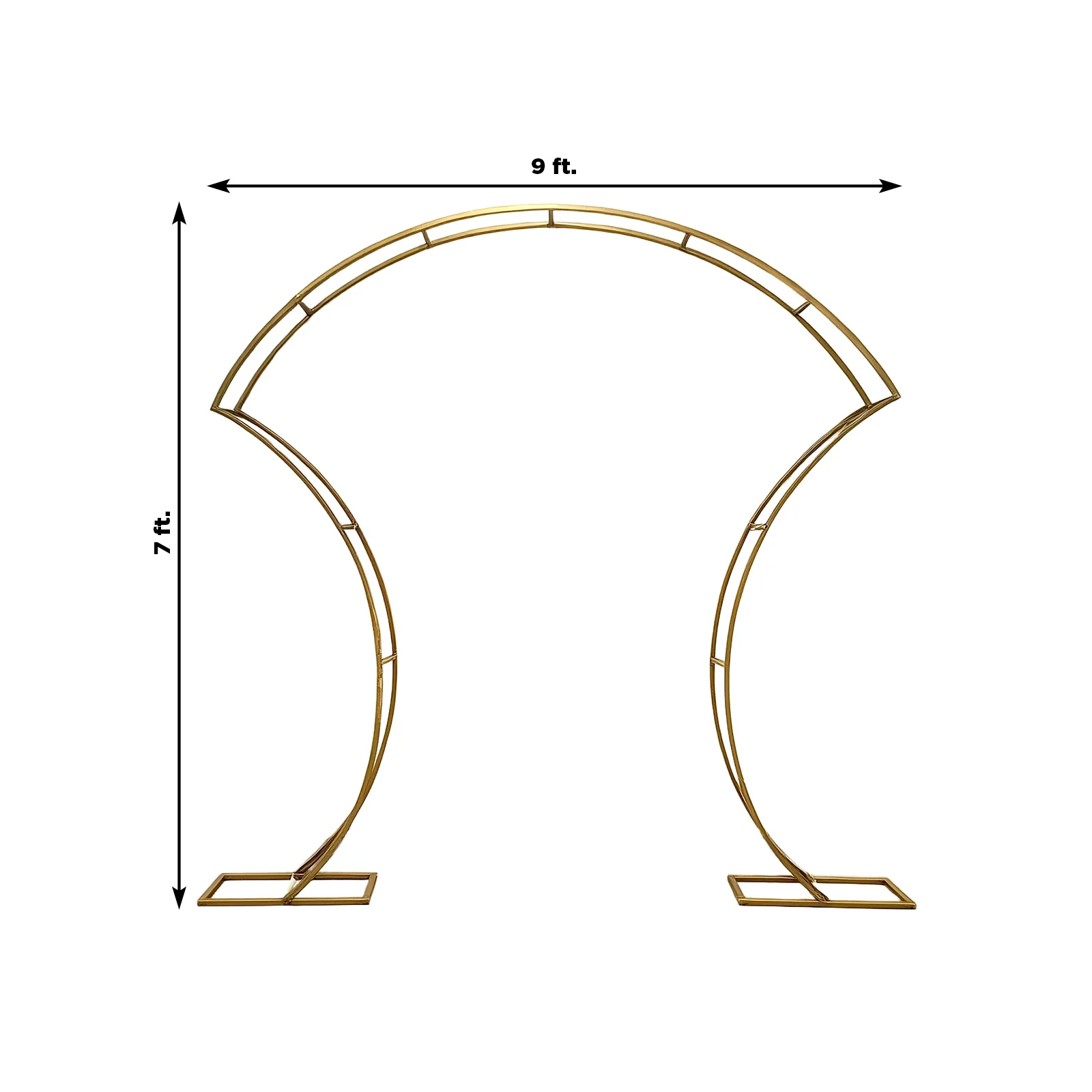 7ft Double-Curved Metal Arch Frame – Gold Backdrop, Balloon & Flower Arrangement Display Stand - Image 3