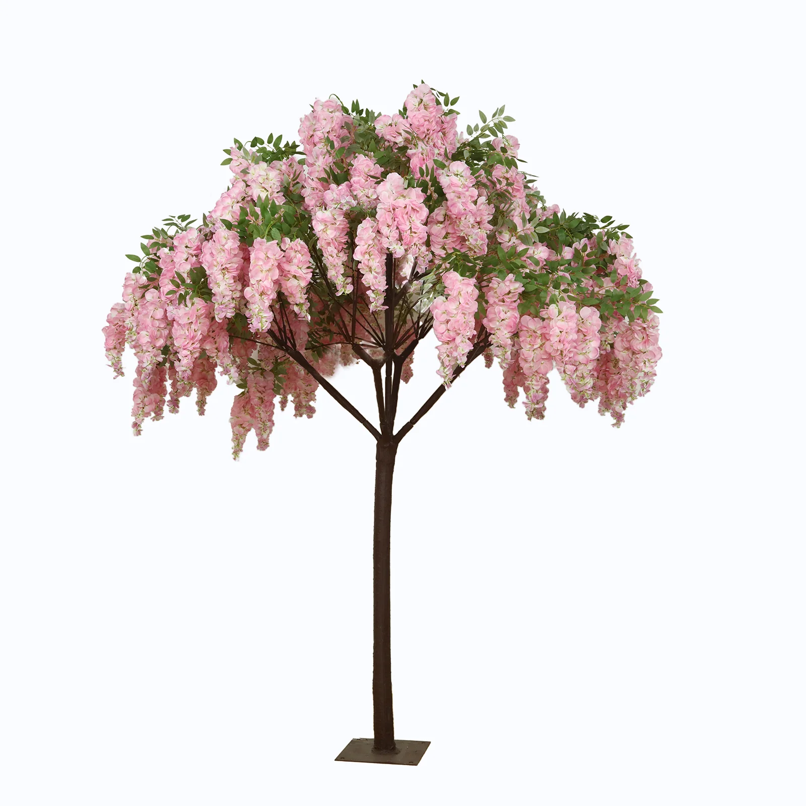 7ft Freestanding Blush Wisteria Tree – Romantic Faux Flower Decor for Aisles & Photo Backdrops - Image 7