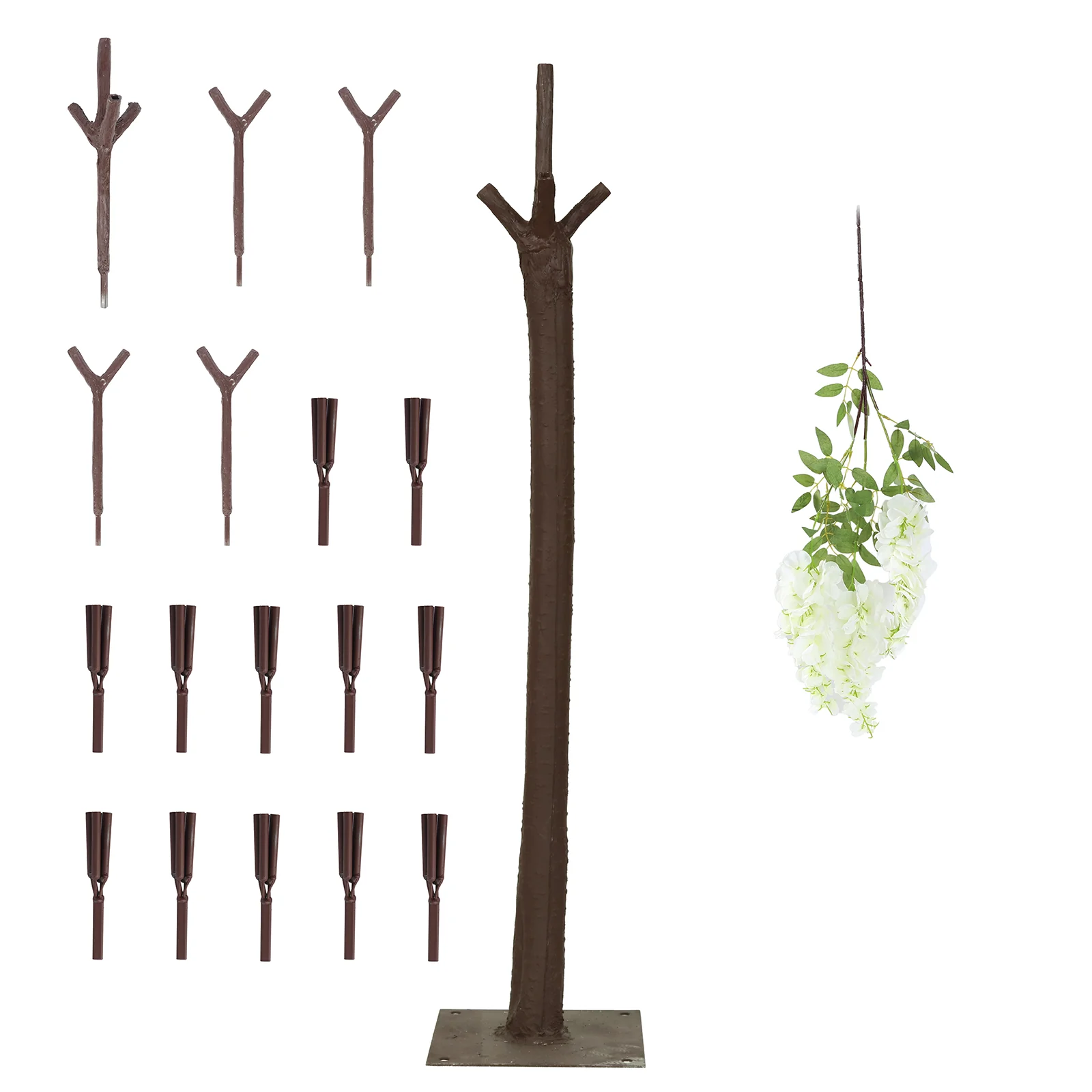 7ft Freestanding White Wisteria Tree – Romantic Faux Flower Decor for Aisles & Photo Backdrops - Image 6