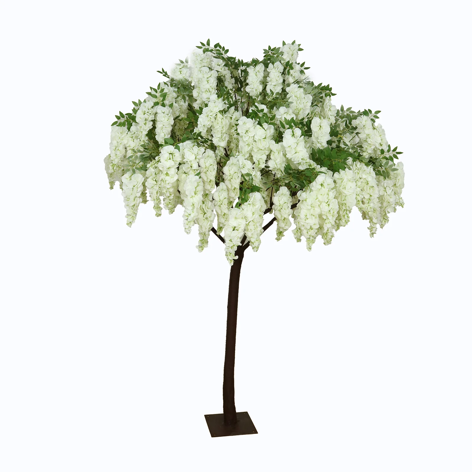 7ft Freestanding White Wisteria Tree – Romantic Faux Flower Decor for Aisles & Photo Backdrops - Image 7
