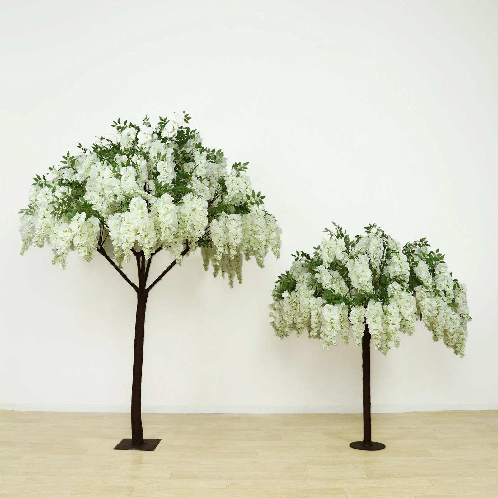 7ft Freestanding White Wisteria Tree – Romantic Faux Flower Decor for Aisles & Photo Backdrops - Image 8