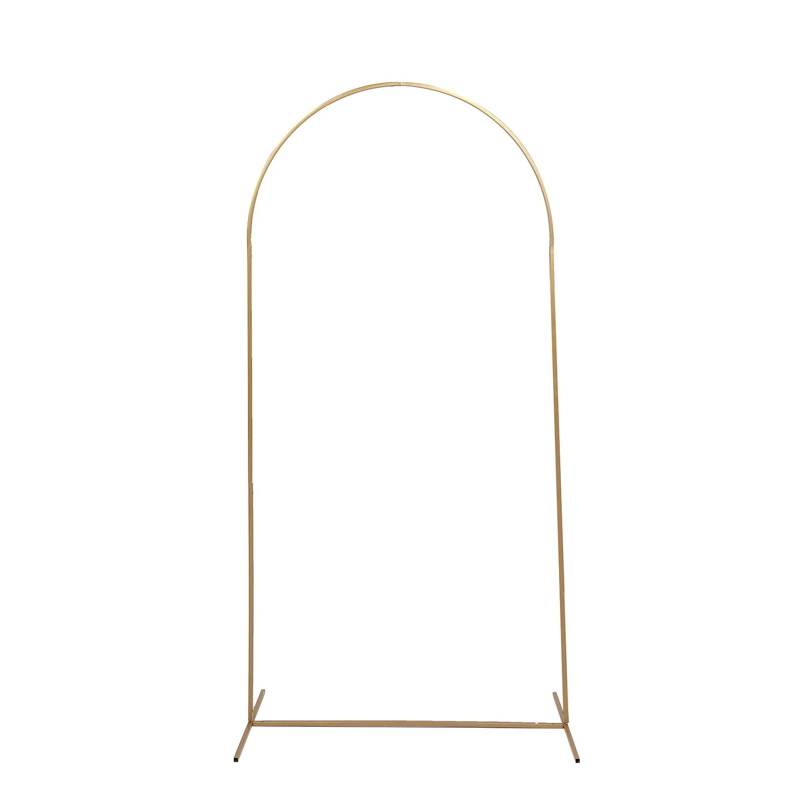 Gold Metal Wedding Arch Chiara Backdrop Stand Floral Display Frame With Round Top 7ft - Image 6
