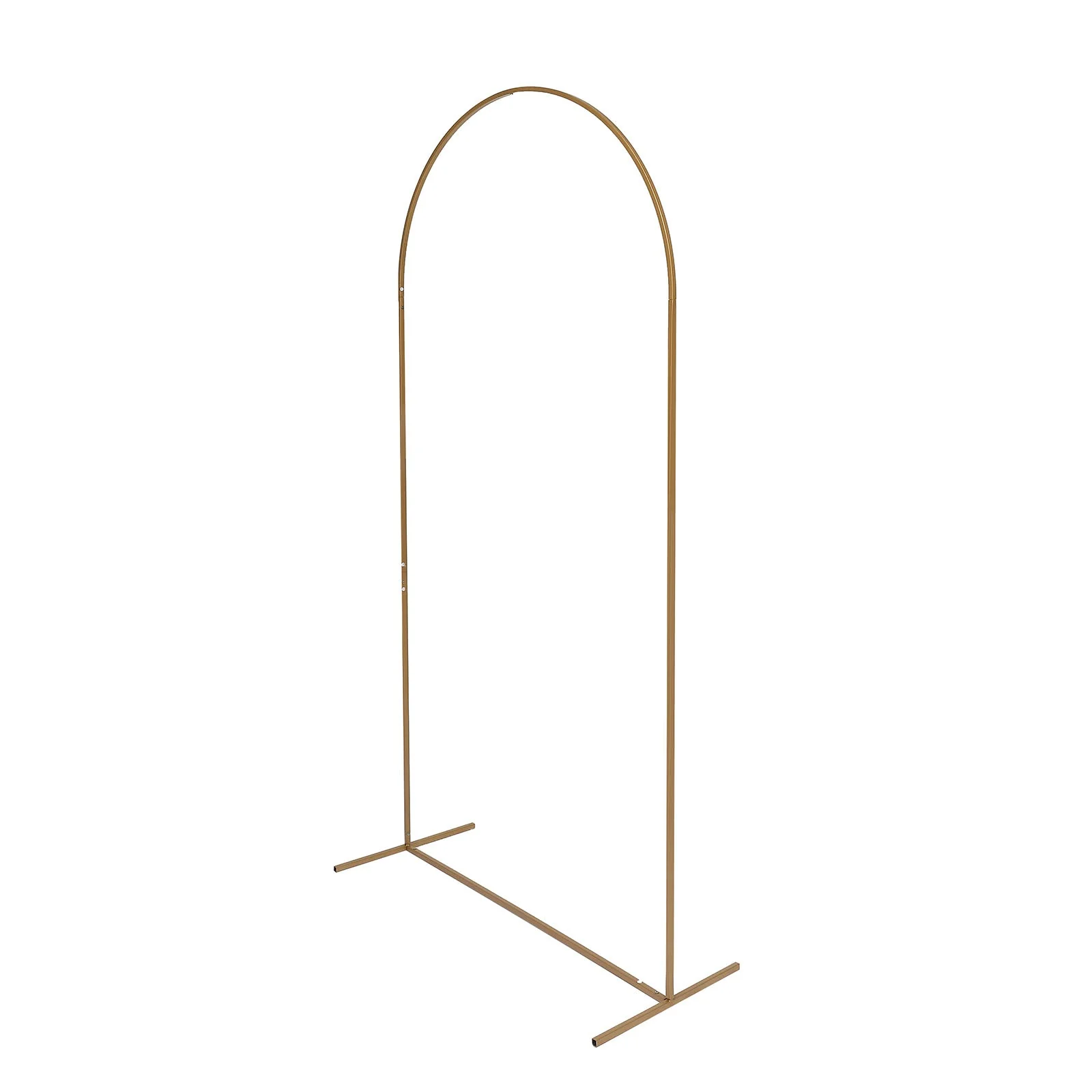 Gold Metal Wedding Arch Chiara Backdrop Stand Floral Display Frame With Round Top 7ft - Image 8